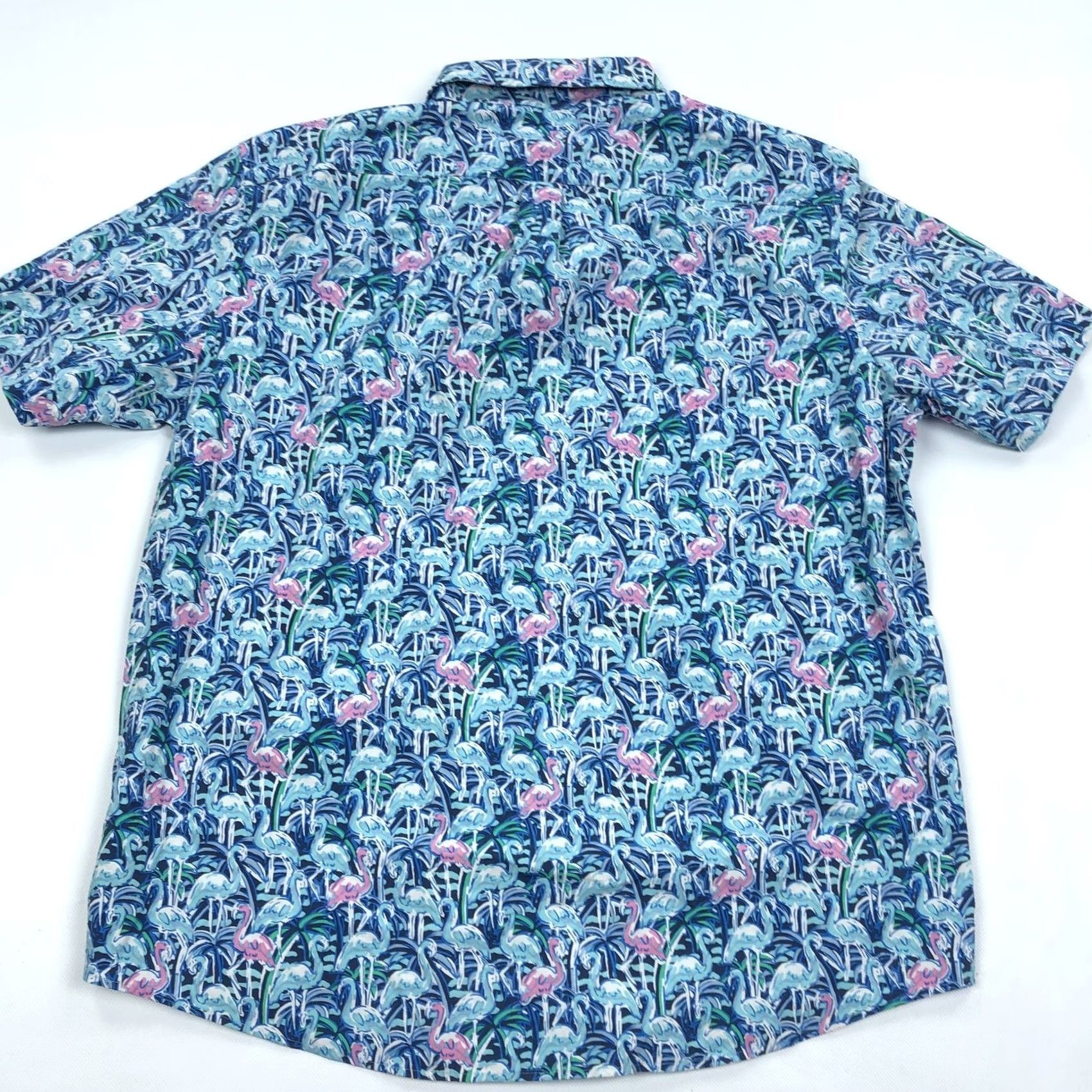 Vineyard Vines VINEYARD VINES Men's L Performance Tucker Flamingo Button-Down Shirt Shirt Adults Short Sleeve Embroidered Logo Pockets Tropical Beach 90s? Size US L / EU 52-54 / 3 - 7 Thumbnail