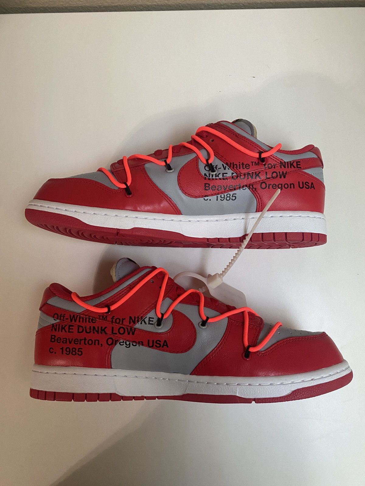 Nike × Off-White Nike Dunk Low OFF-WHITE University Red Size 11 Size US 11 / EU 44 - 3 Thumbnail