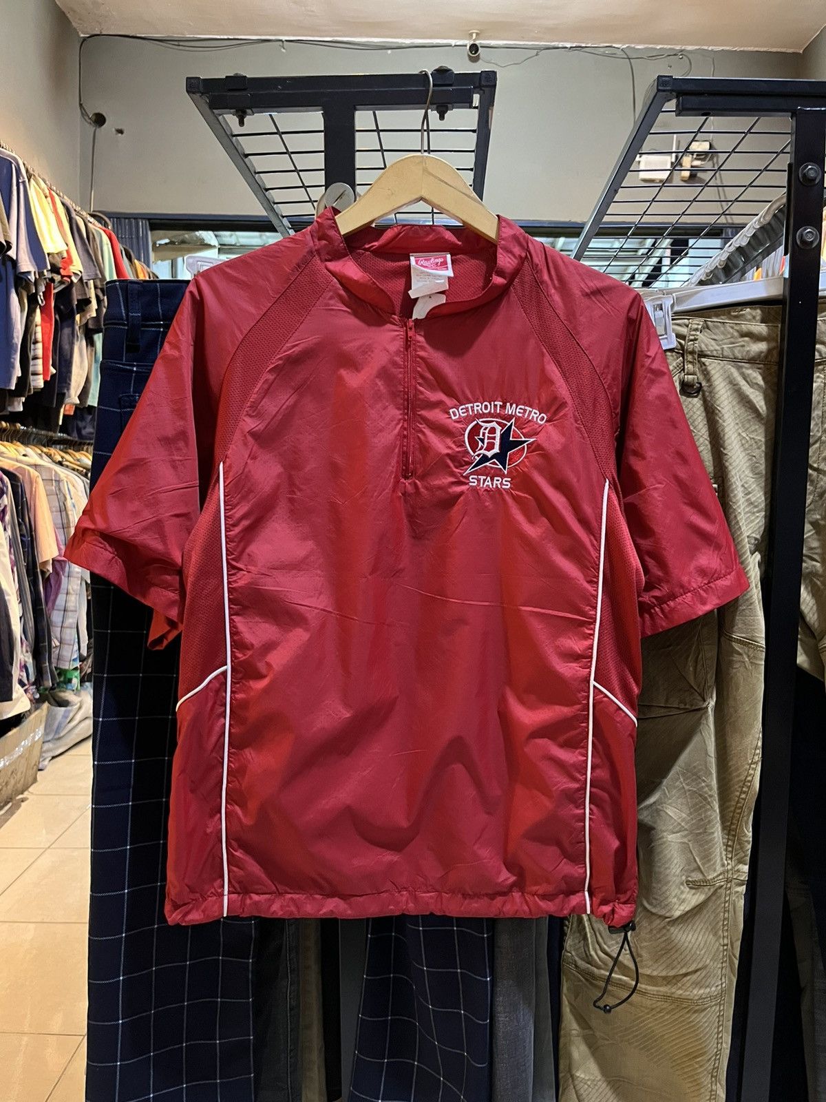 Japanese Brand Vintage Rawlings halfzip short sleeve parachute outer Size US M / EU 48-50 / 2 - 2 Thumbnail