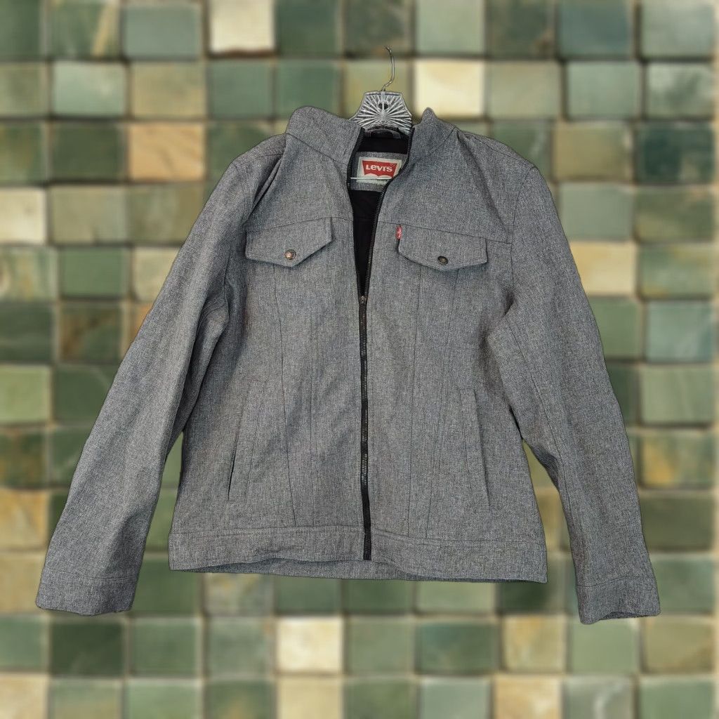 Levi's Levi Strauss Mens Gray Full Zip Long Sleeve Hooded Jacket Size M Size US M / EU 48-50 / 2 - 1 Thumbnail