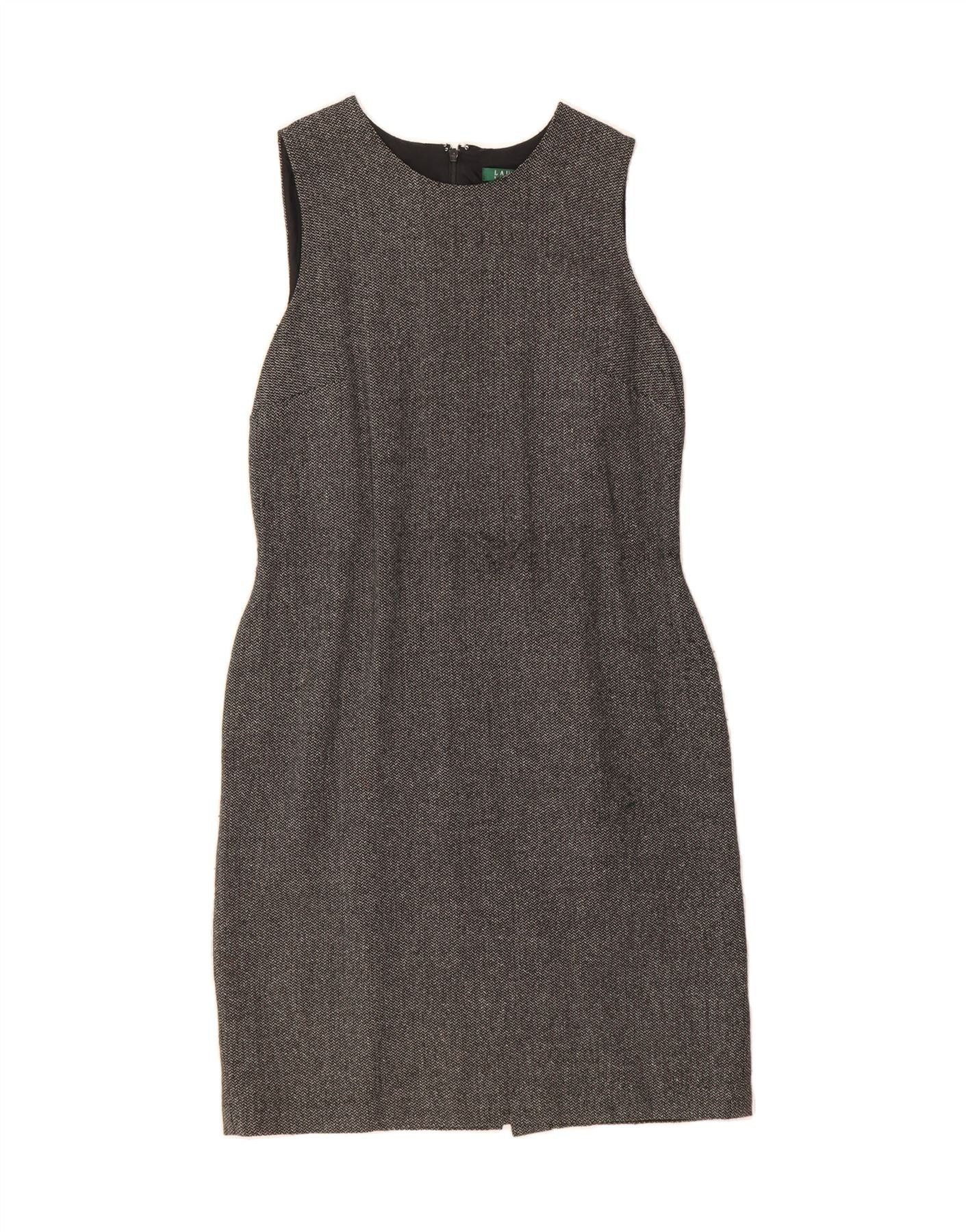 Ralph Lauren Womens Sleeveless Sheath Dress US 10 Large Grey Spotted Wool Size M / US 6-8 / IT 42-44 - 1 Thumbnail