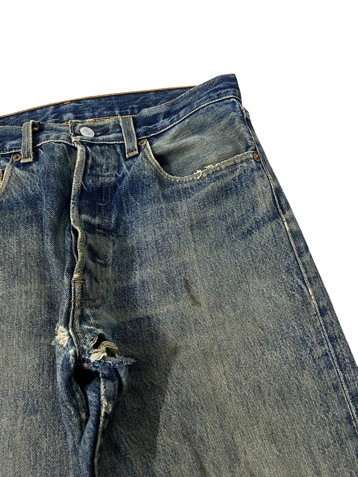 Levi's Vintage 90’s Levi’s 501 Distress Ripped Jean#kurt corbain Size US 30 / EU 46 - 9 Thumbnail