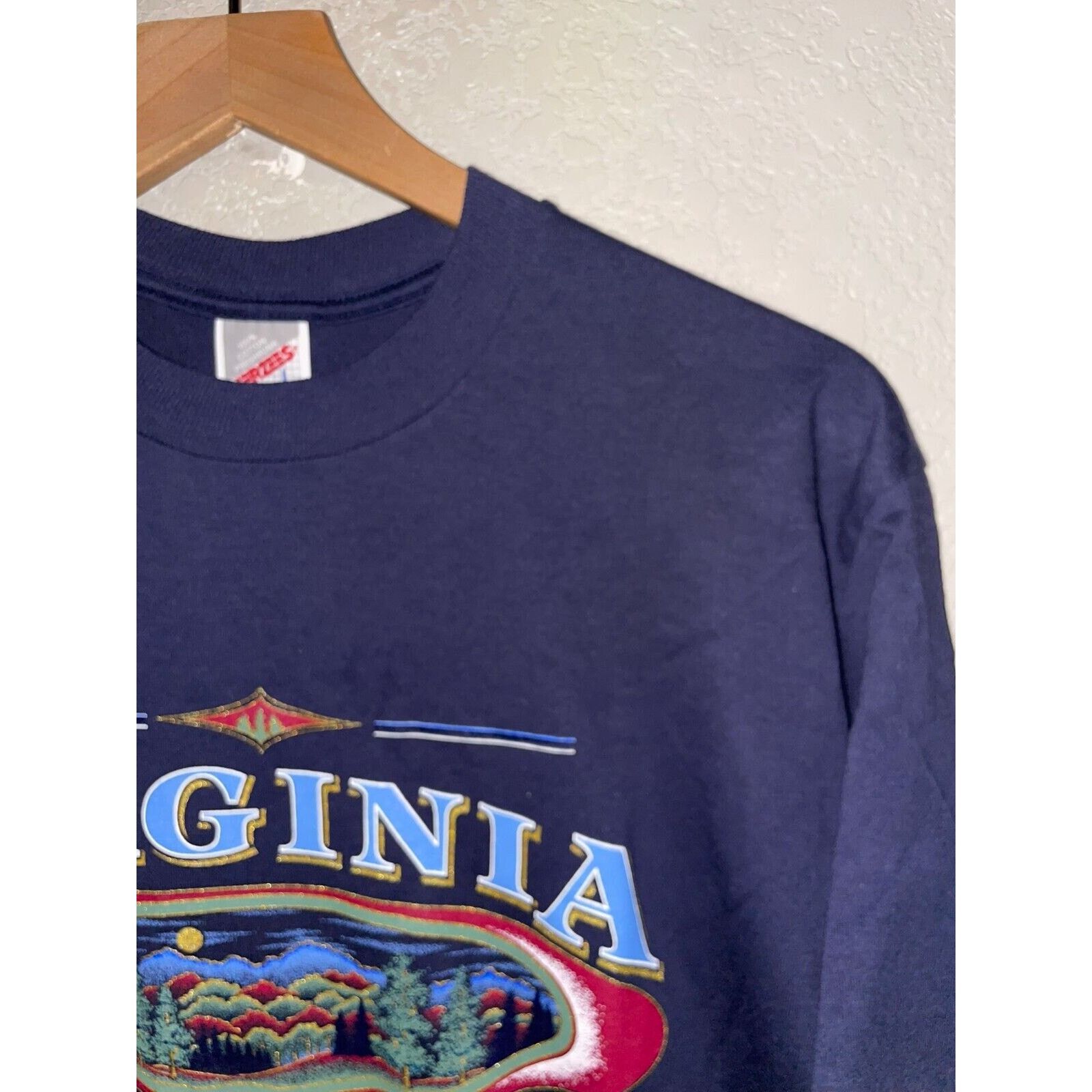 Jerzees Vintage Virginia Shirt Blue Ridge Blue Graphic Tee 90s VTG L Size US L / EU 52-54 / 3 - 6 Thumbnail