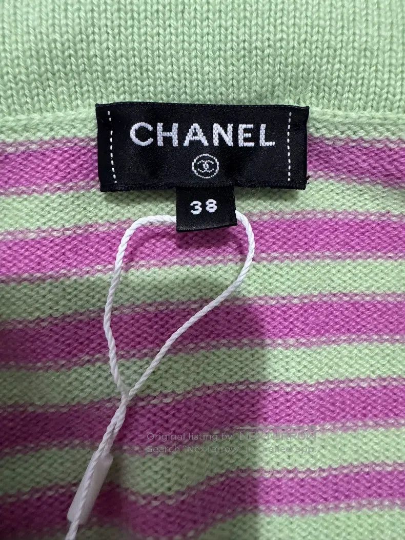 Chanel Chanel Pink-green striped breast patch Size XS / US 0-2 / IT 36-38 - 3 Thumbnail