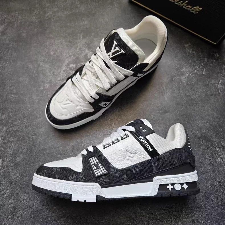 Louis Vuitton Louis Vuitton TRAINER 25 New Black and White Denim shoes Size US 7.5 / EU 40-41 - 4 Thumbnail
