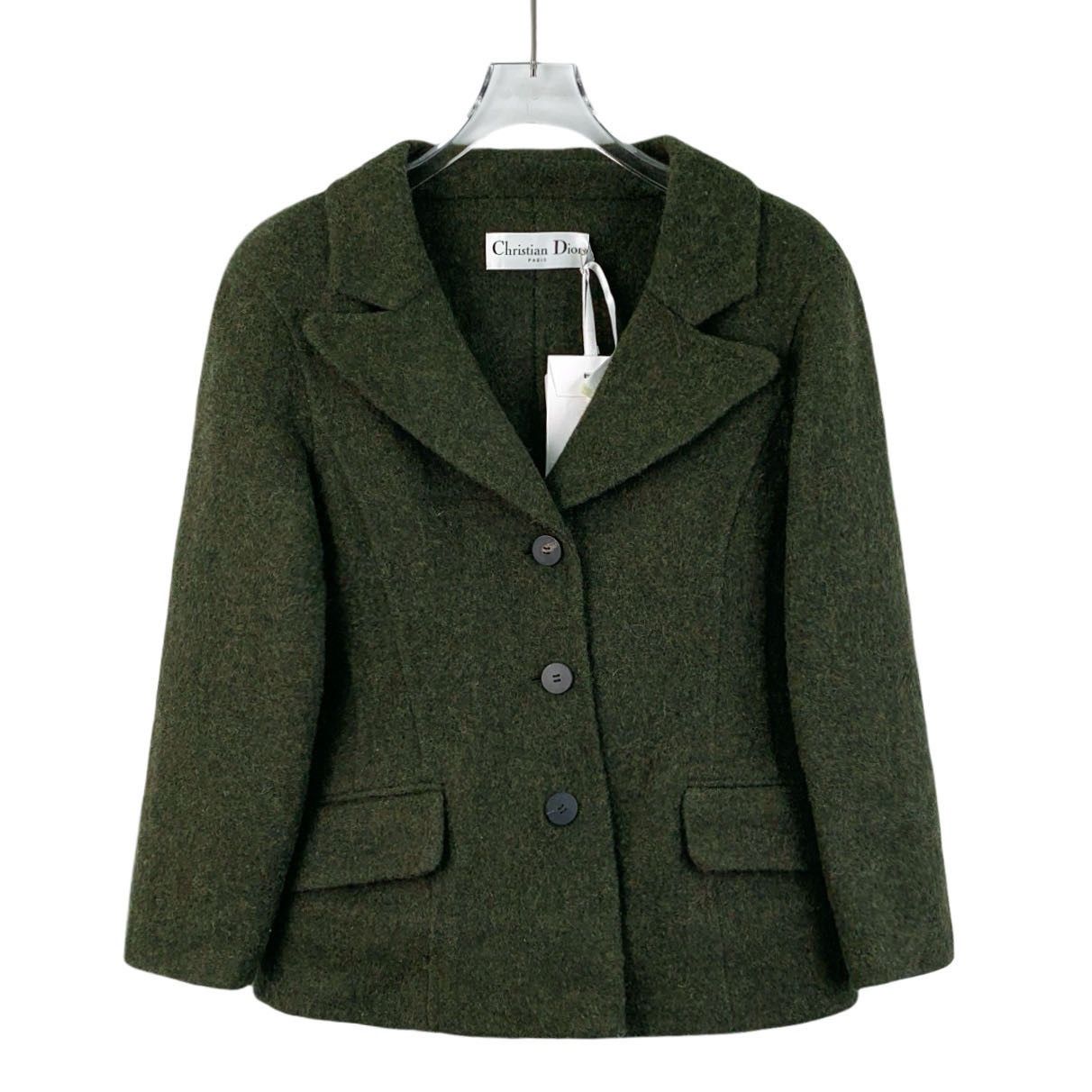 Dior Dior dark green wool jacket Size S / US 4 / IT 40 - 1 Thumbnail