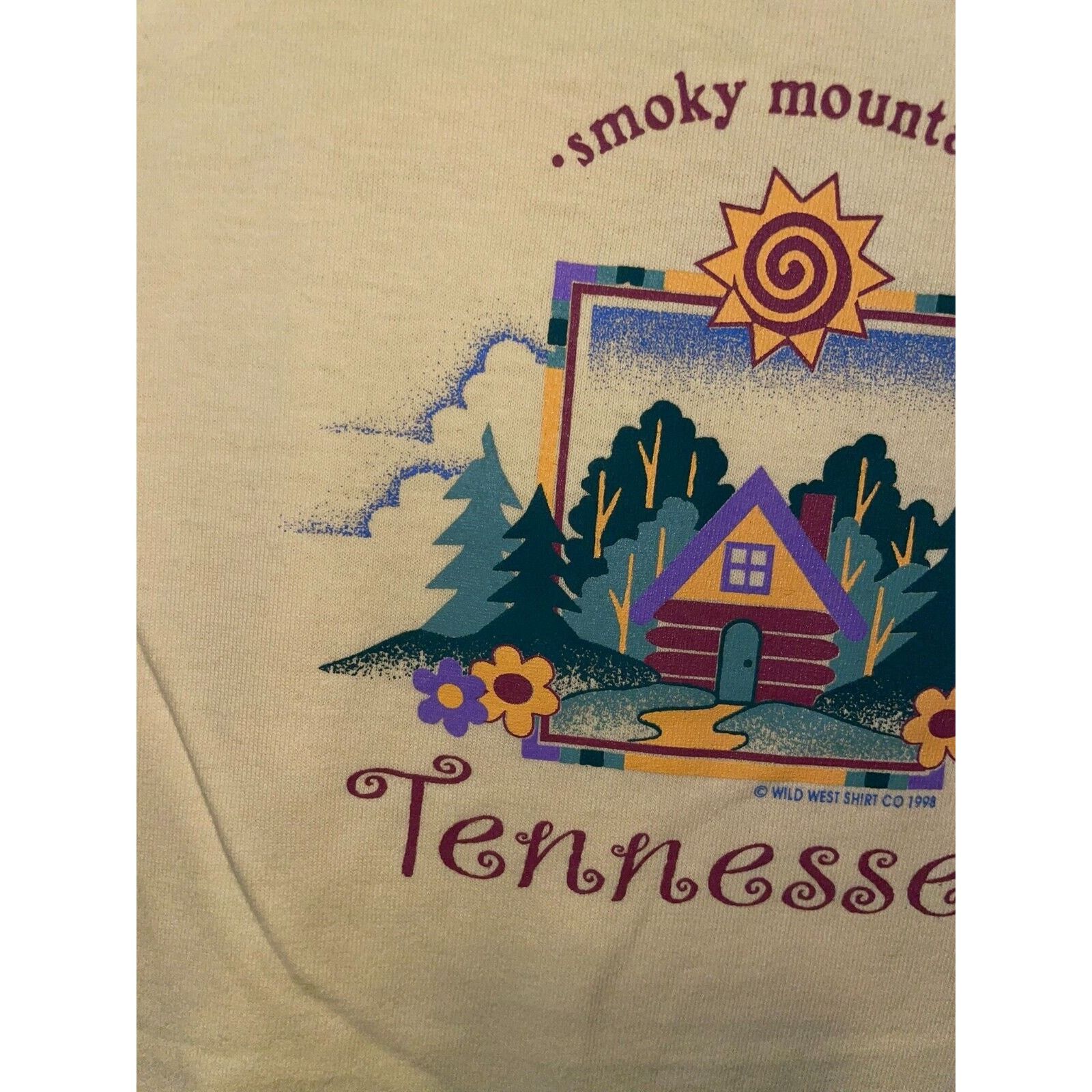 Jerzees Vintage Smoky Mountains Shirt Tennessee Yellow Tee 90s Large Size US L / EU 52-54 / 3 - 3 Thumbnail