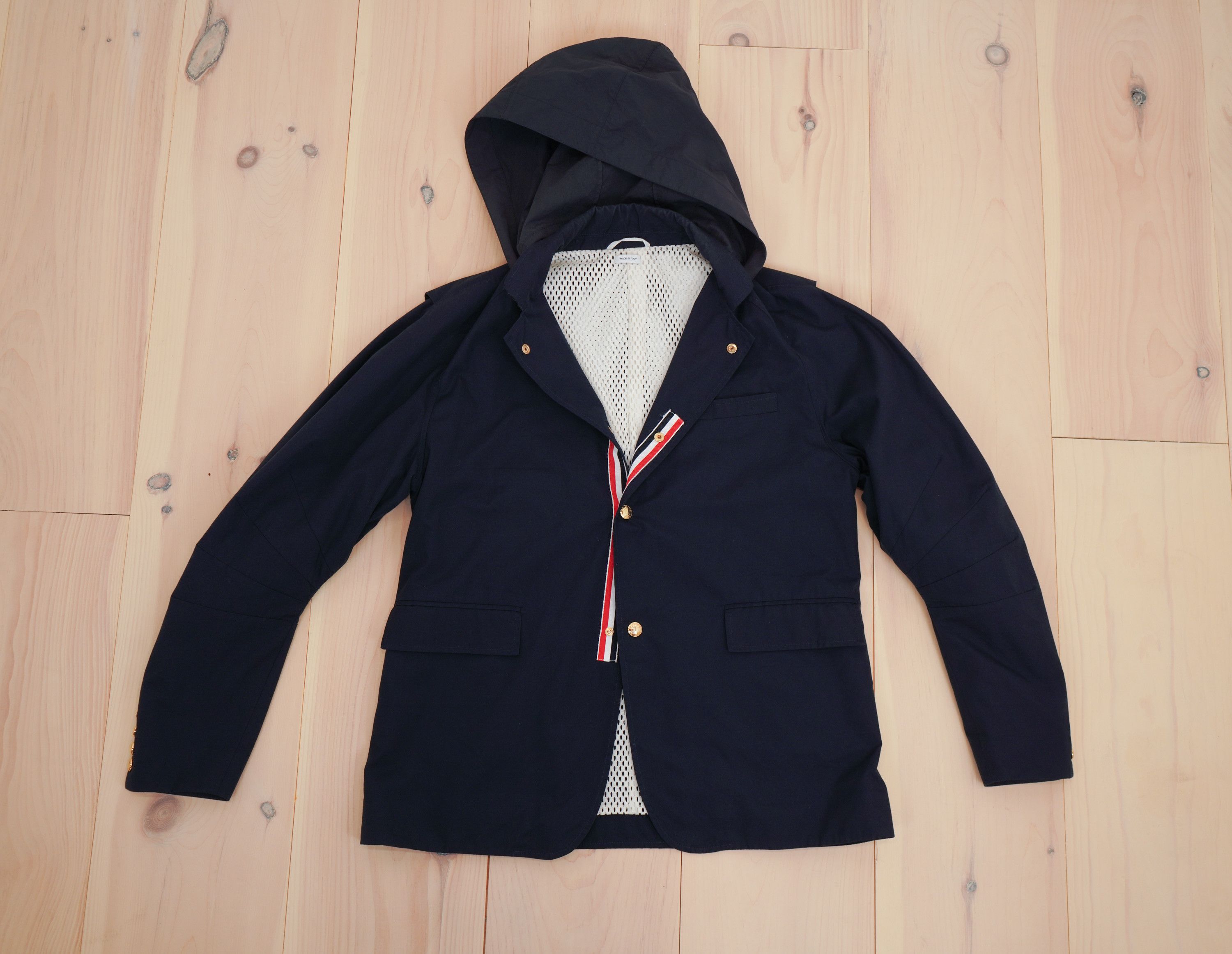 Thom Browne Thom Browne Navy Hooded Jacket Size US XL / EU 56 / 4 - 4 Thumbnail