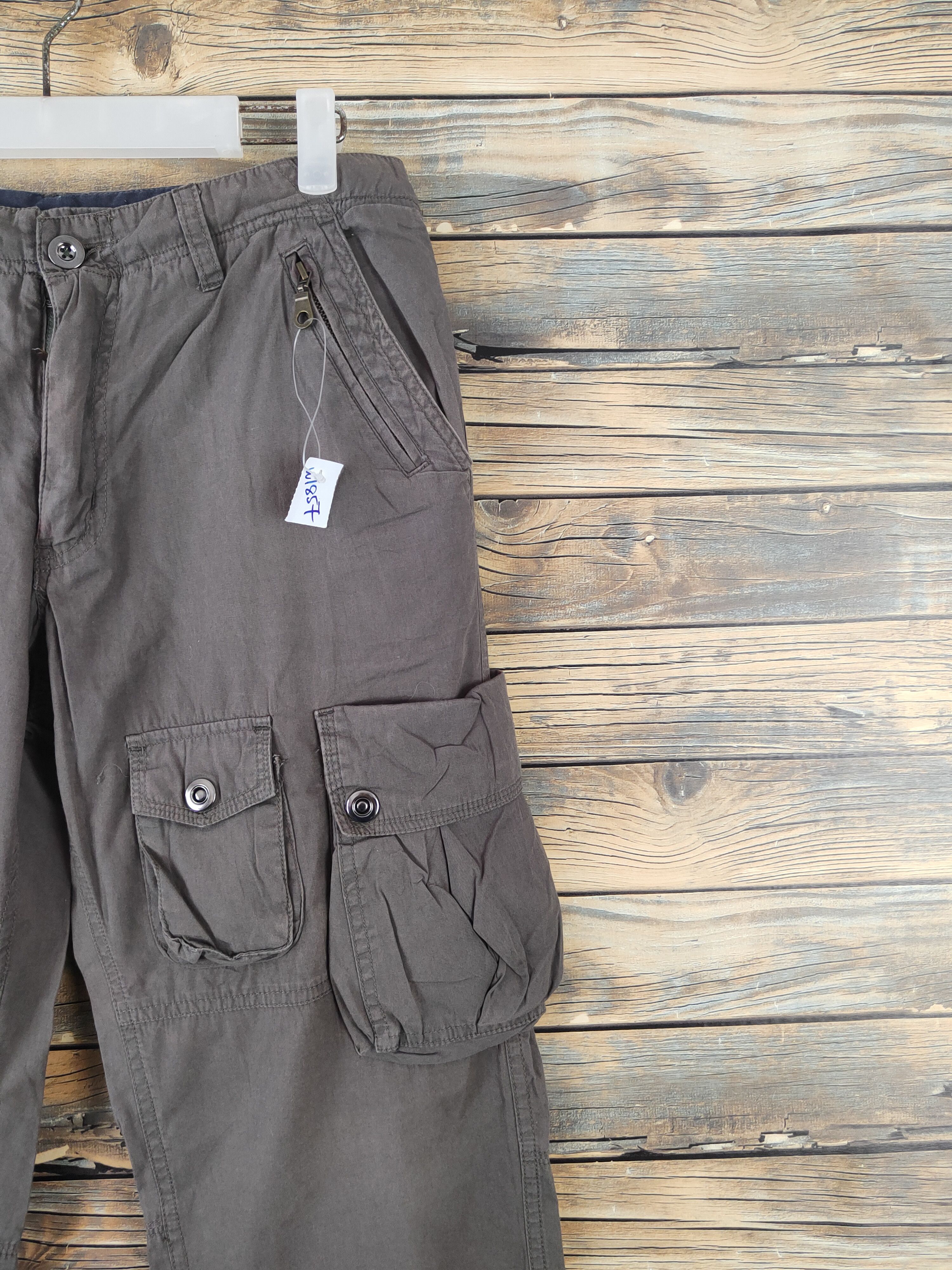 Japanese Brand D Daily News Dark Brown Multipocket Cargo Pants #W1857 Size US 30 / EU 46 - 5 Thumbnail