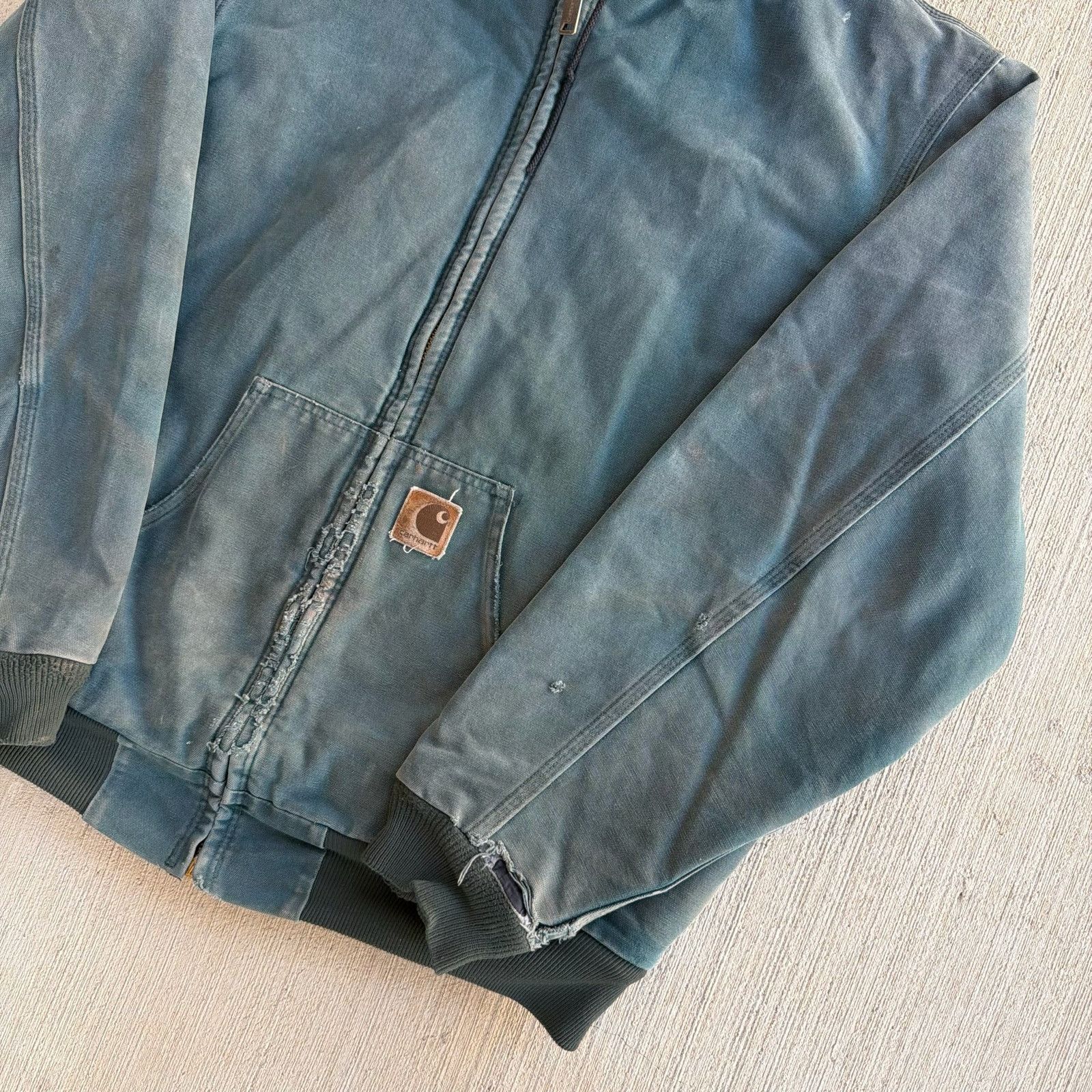 Carhartt × Vintage Carhartt J68 HTG faded green hooded work wear jacket Size US XL / EU 56 / 4 - 4 Thumbnail