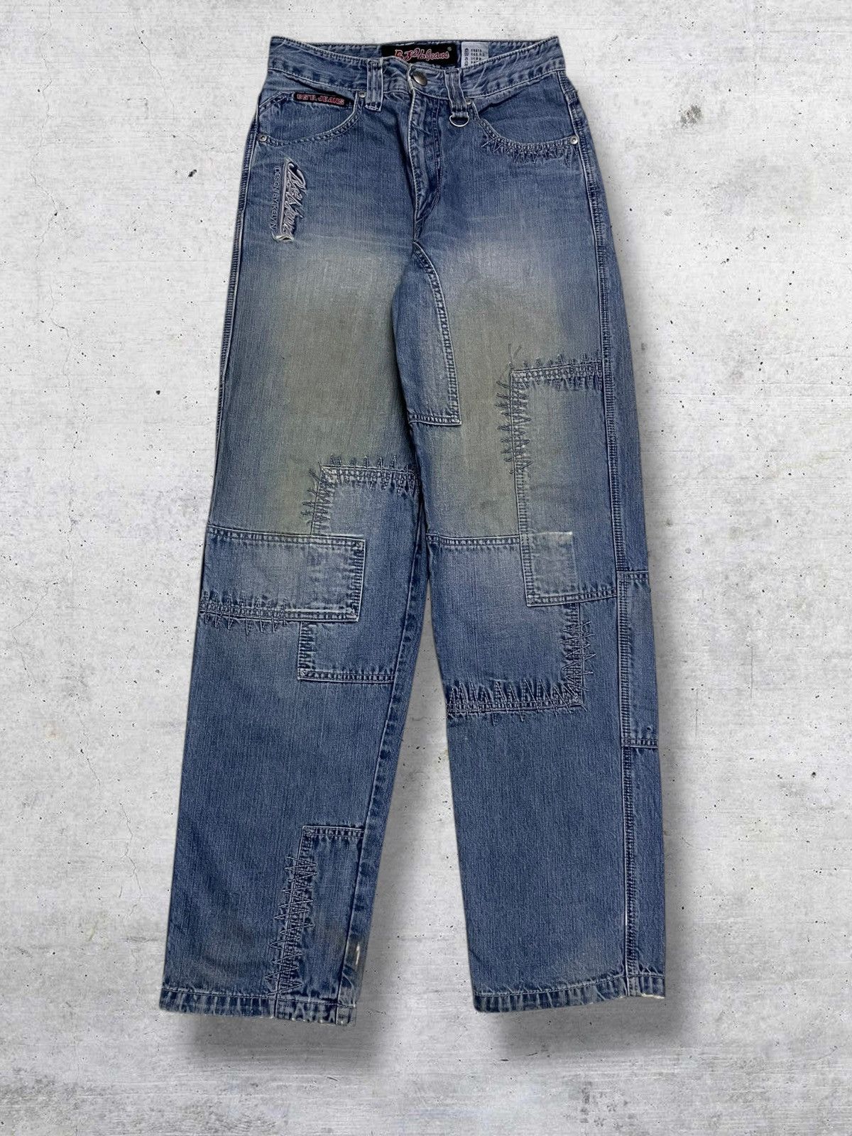 Japanese Brand VINTAGE B.SB JAPAN DESIGNER 1990S PATCHWORK MUDWASH DENIM Size US 28 / EU 44 - 1 Thumbnail