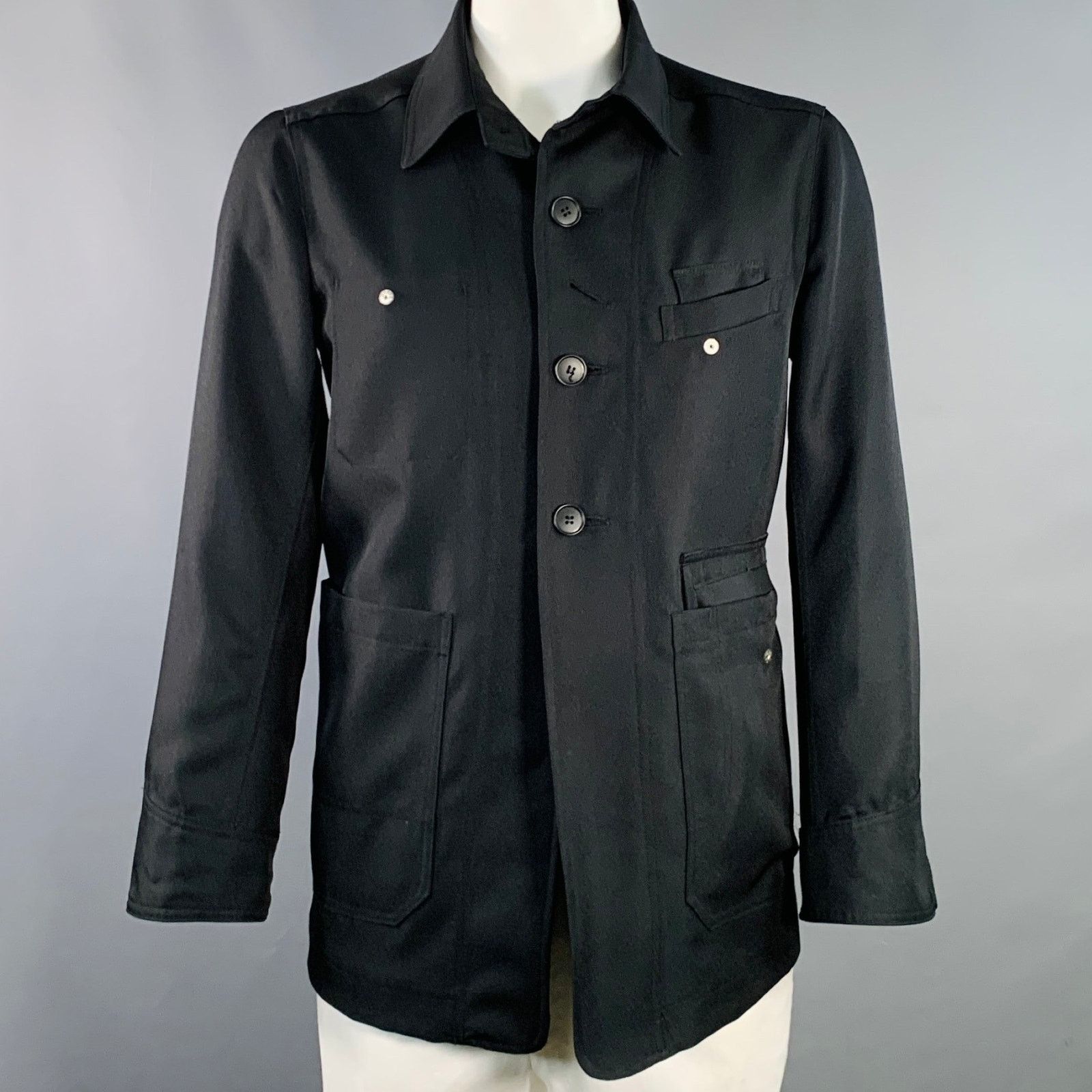 Diet Butcher Slim Skin DIET BUTCHER Size L Black Twill Polyester Utility Jacket Size US L / EU 52-54 / 3 - 1 Thumbnail
