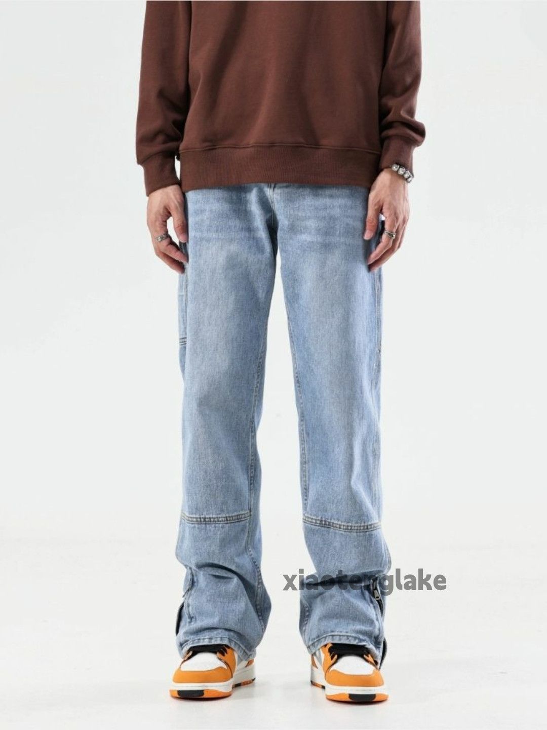 Jean × Vintage washed faded utility carpenter workwear zipper jeans Size US 32 / EU 48 - 3 Thumbnail