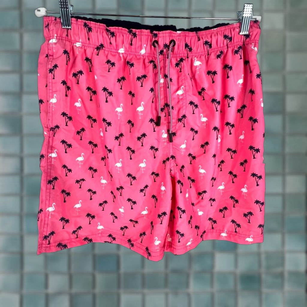 Vintage Broken Threads Surf Swim Trunks Adult XL Pink Flamingos Pockets Men Regular Size XL Pink Flamingos Surf Trunks 90s? Size US 36 / EU 52 - 1 Thumbnail