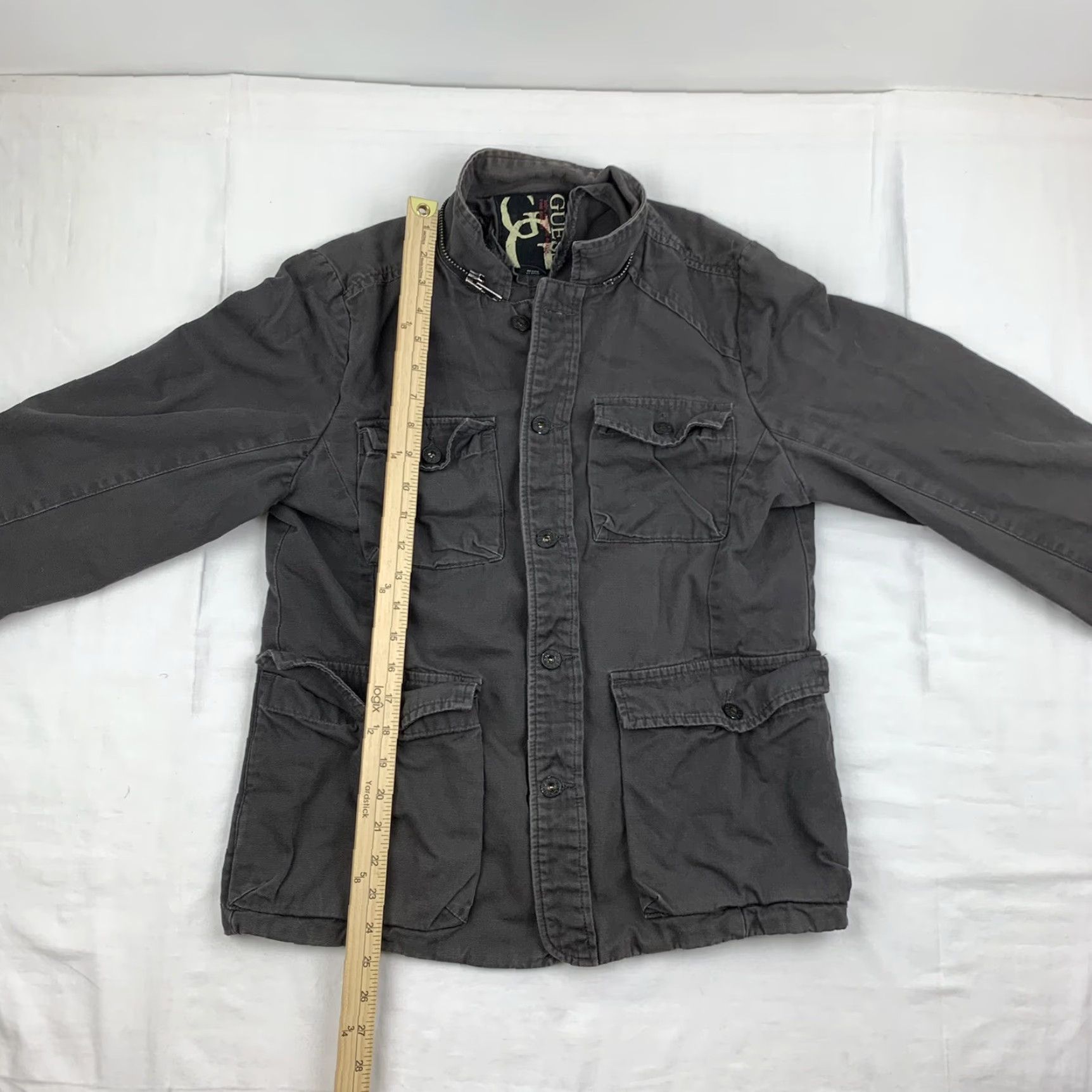 Guess GUESS Jacket Womens Small Brown Button Up Heavy Weight Pockets Zippers Collared Bomber Jacket Mens? Ladies? Size S / US 4 / IT 40 - 3 Thumbnail