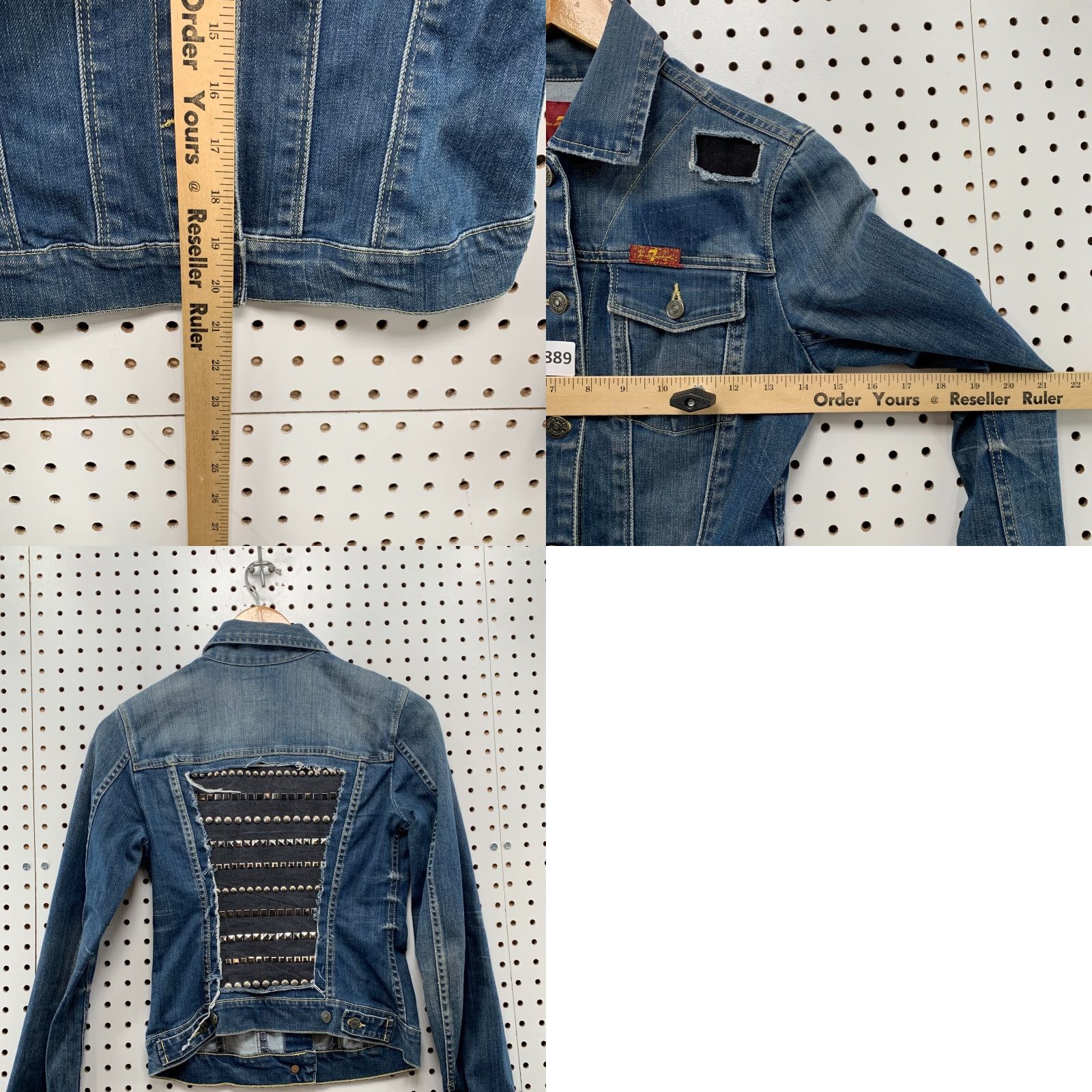 7 For All Mankind VINTAGE Y2K 7 For All Mankind Denim Jacket Blue Womens XS Studded Biker Size XS / US 0-2 / IT 36-38 - 8 Thumbnail