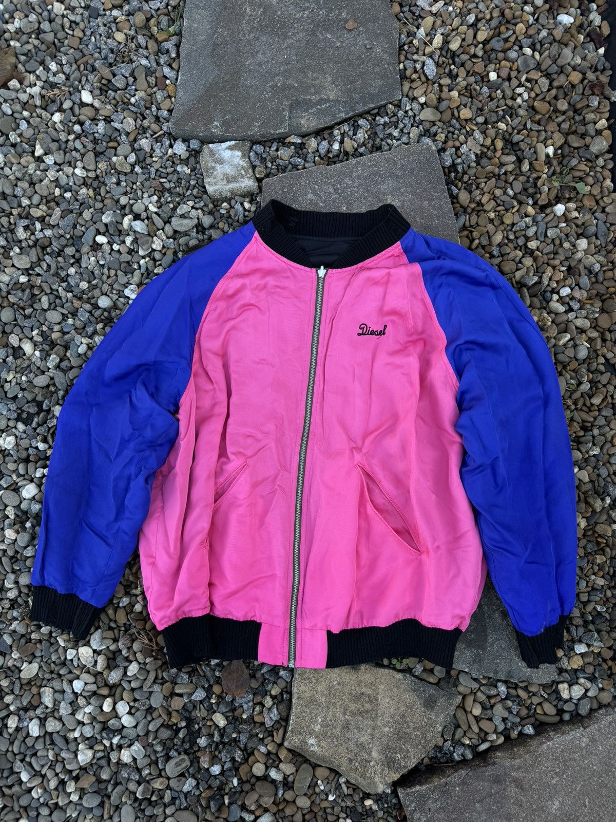 Other Diesel double side silk printed bomber jacket pink black Size US L / EU 52-54 / 3 - 3 Thumbnail