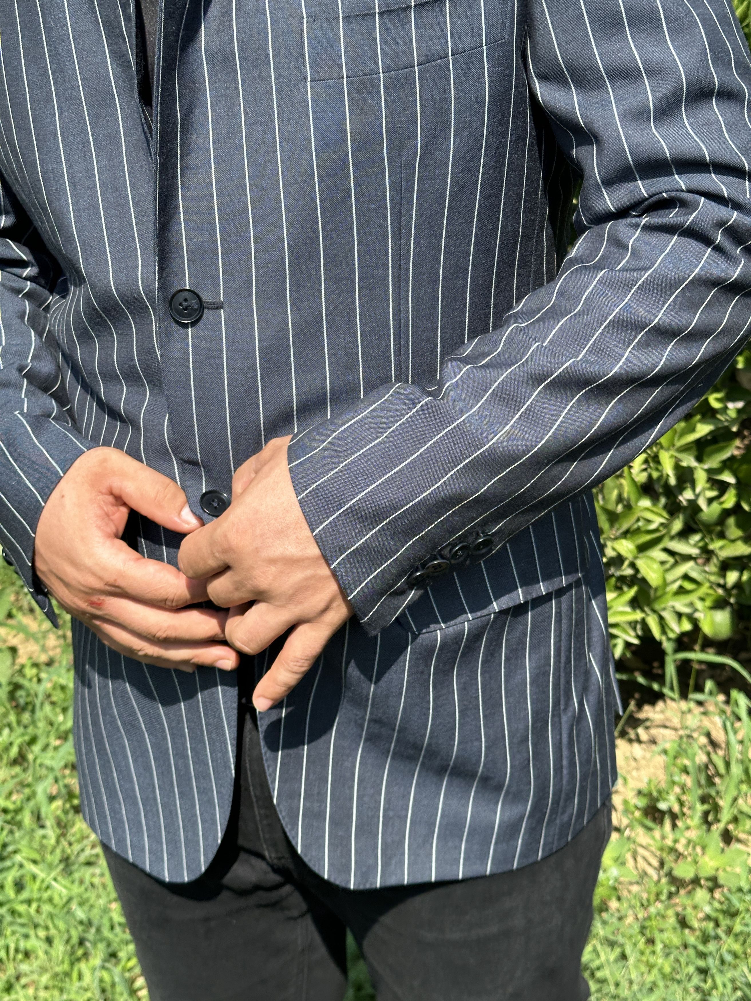 Isaia Isaia Napoli Royal Blazer Suit Formal Striped Jacket Size 52 Size 52R - 13 Thumbnail