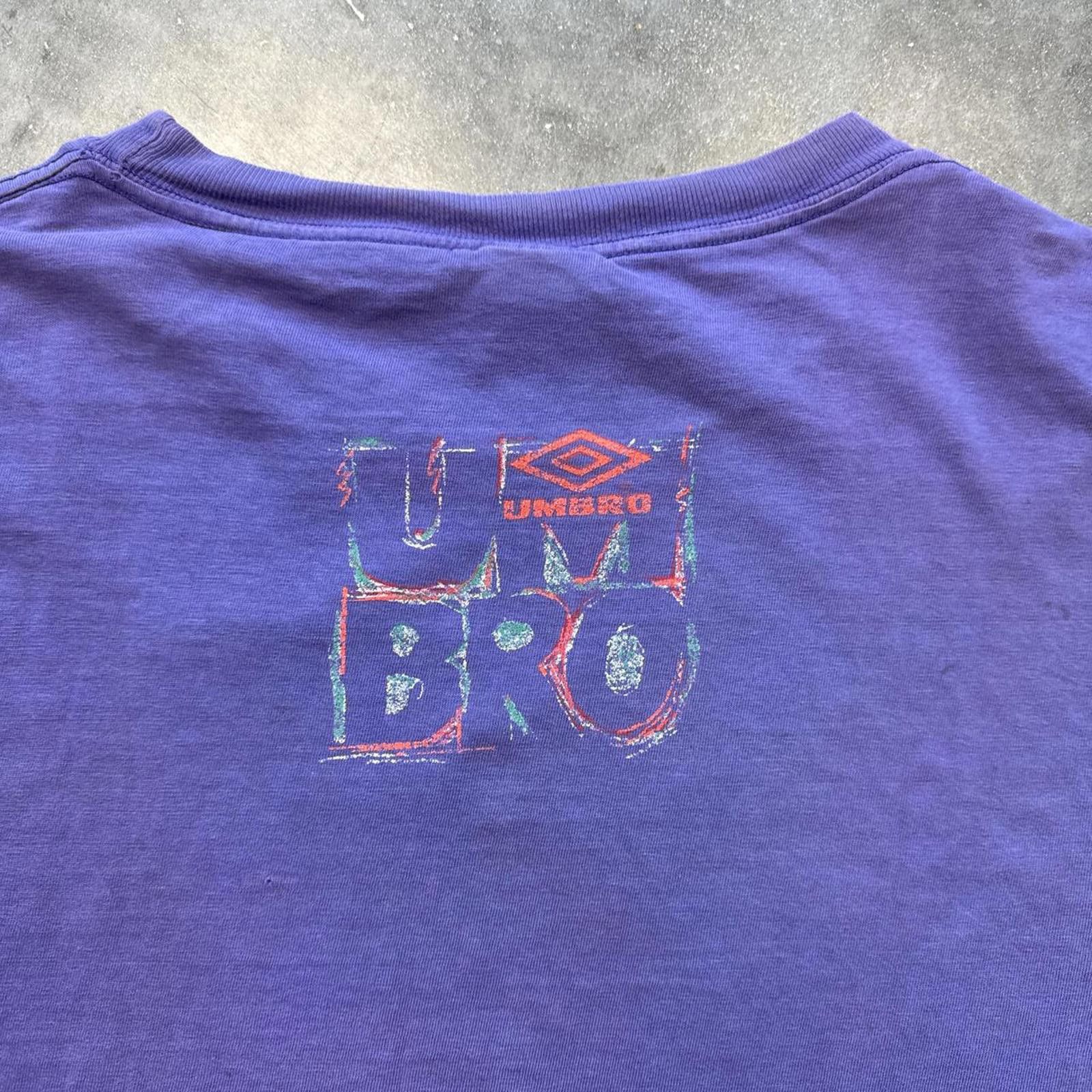 Umbro Umbro Purple Vintage 90's Single Stitch Soccer T-Shirt Size US L / EU 52-54 / 3 - 4 Thumbnail