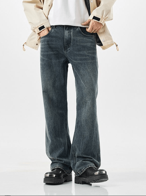 Japanese Brand Dark blue high street trend fashion casual flared jeans Size US 32 / EU 48 - 2 Thumbnail