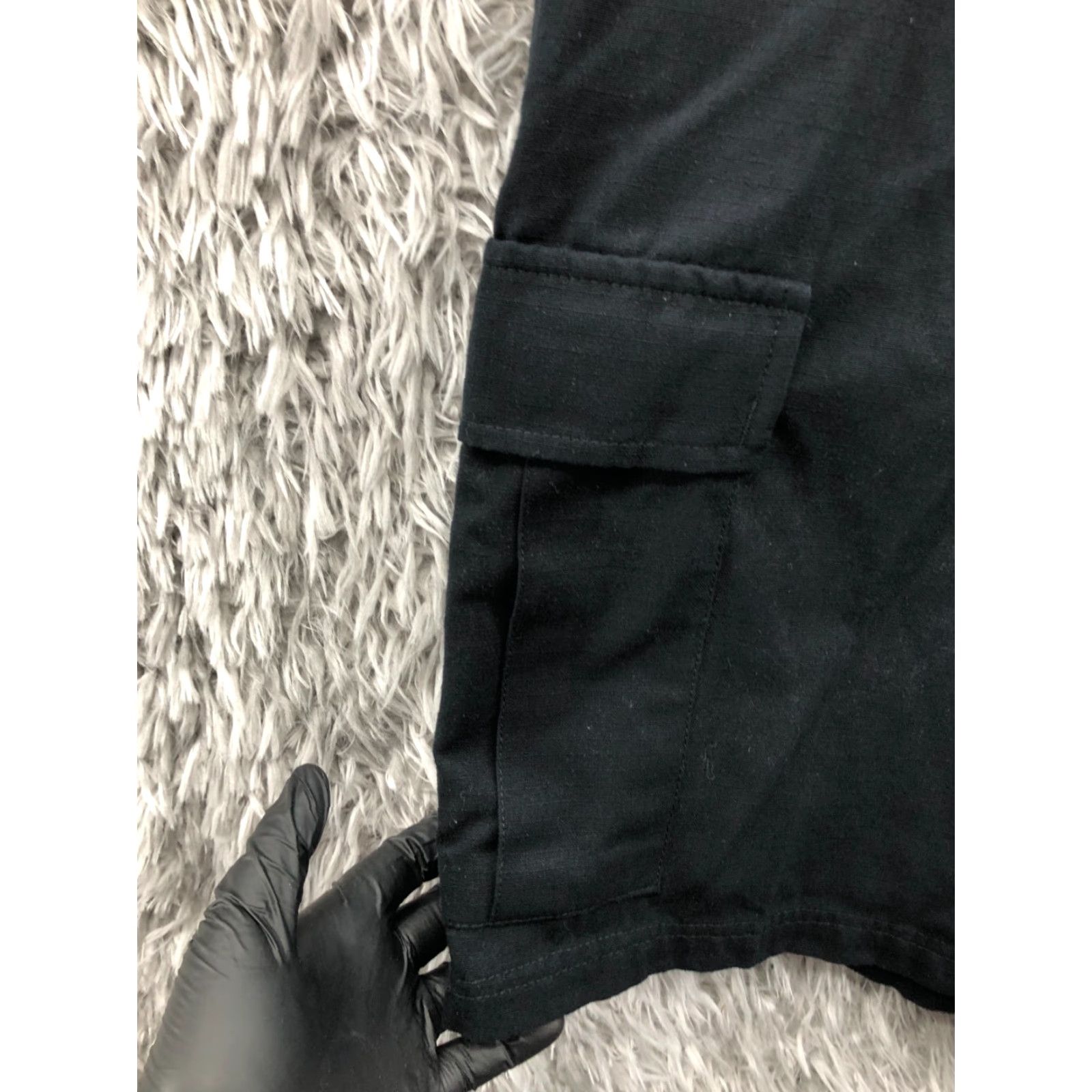 Vintage Pudala Cargo Shorts Mens Large Regular Mid Rise Dark Wash Black Cotton Blend 5-Pocket Cargo Style Logo Belt Loops Inseam 10 in Size US 33 - 5 Thumbnail