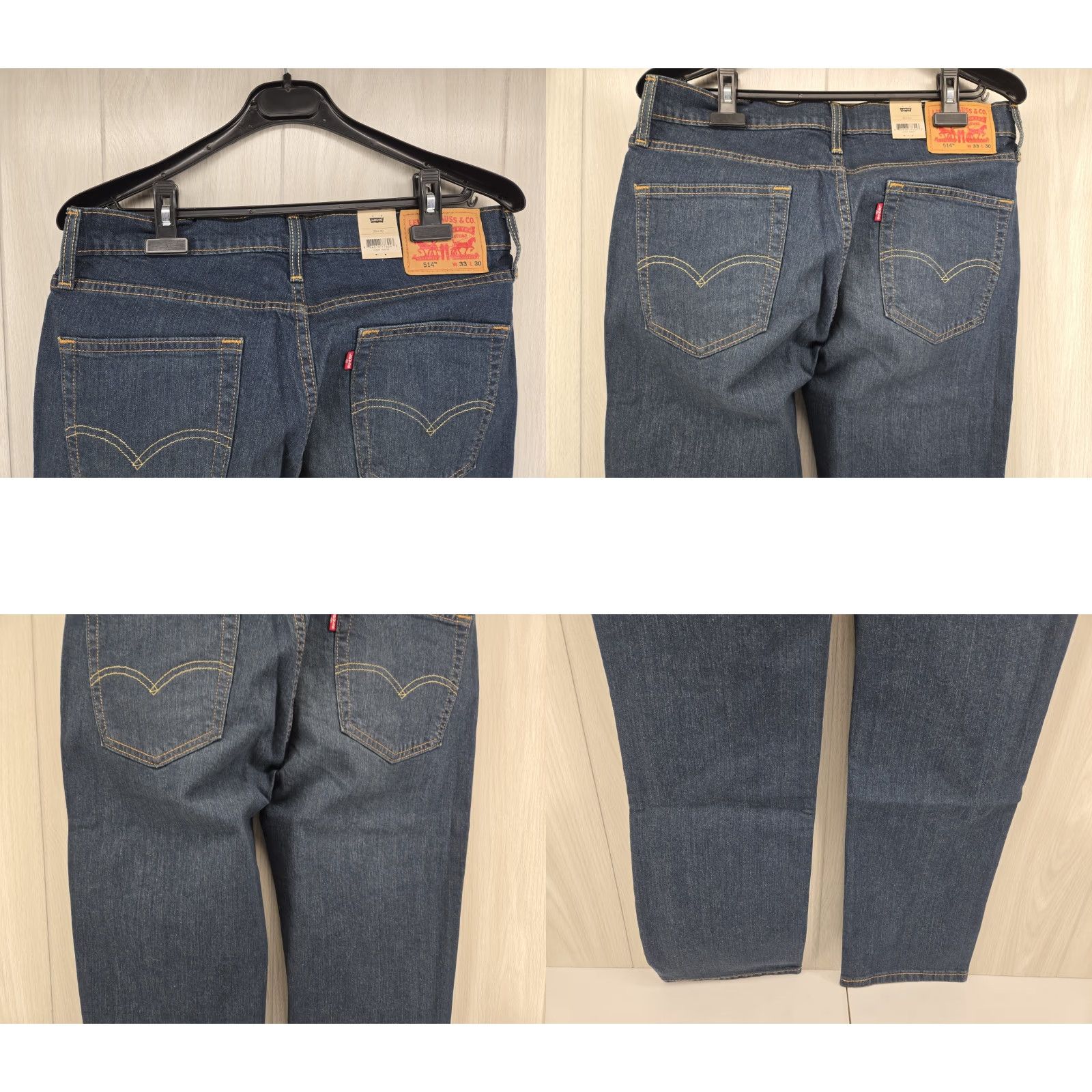 Levi's VINTAGE Levis 514 Jeans Men’s 33x30 Relaxed Straight Denim Dark Wash 98% Cotton Size US 33 - 8 Thumbnail