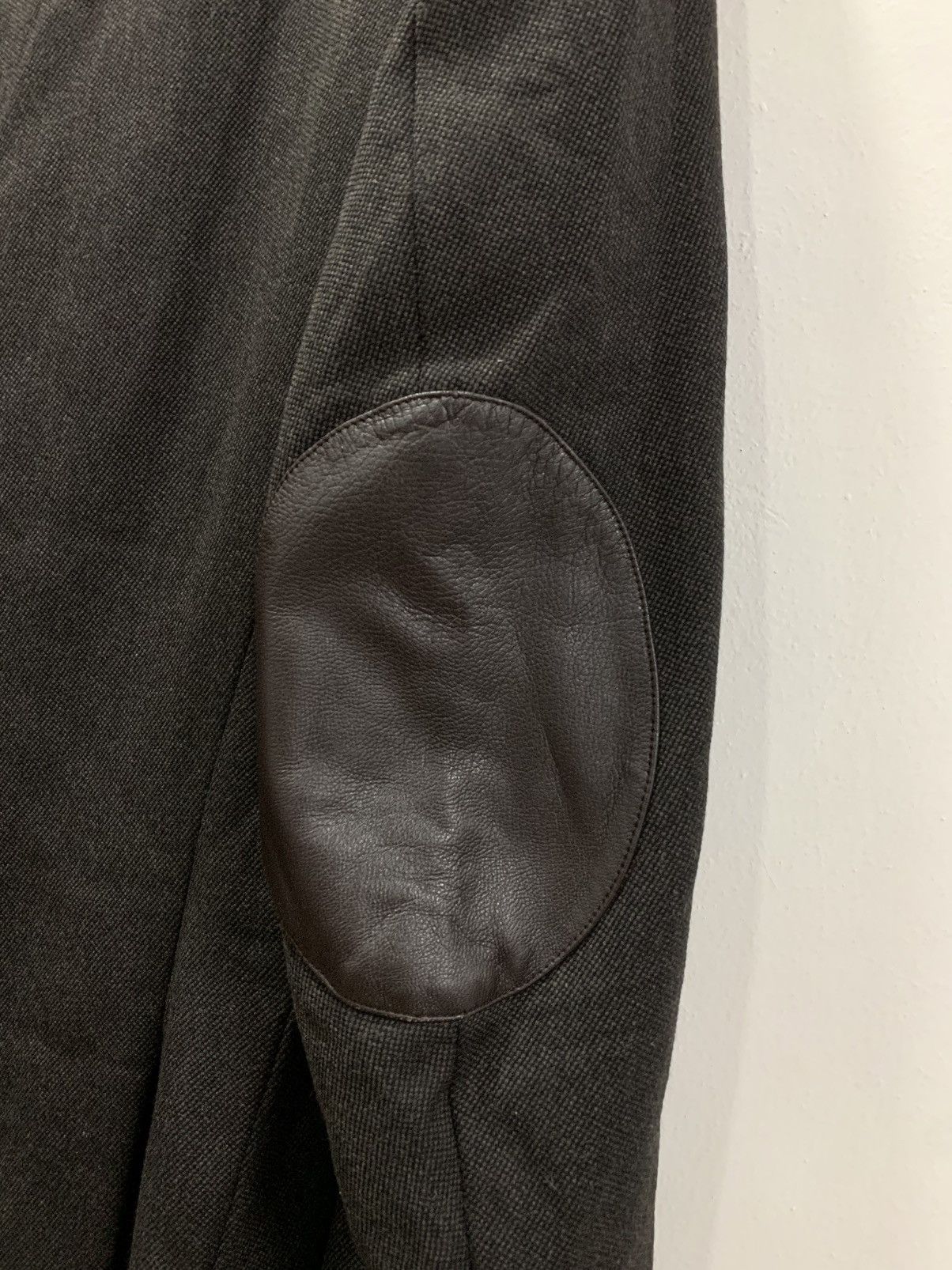 Balenciaga BALENCIAGA LEATHER ELBOW PATCH & HALF COLLAR WOOL BLAZER Size 50R - 11 Thumbnail