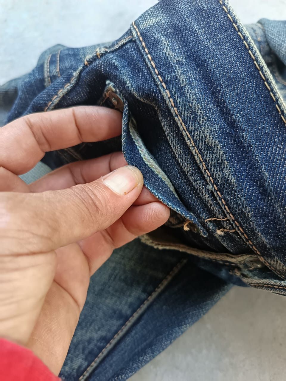 Japanese Brand Burgus plus nice distressed slevege jeans made in Japan Size US 29 - 9 Thumbnail