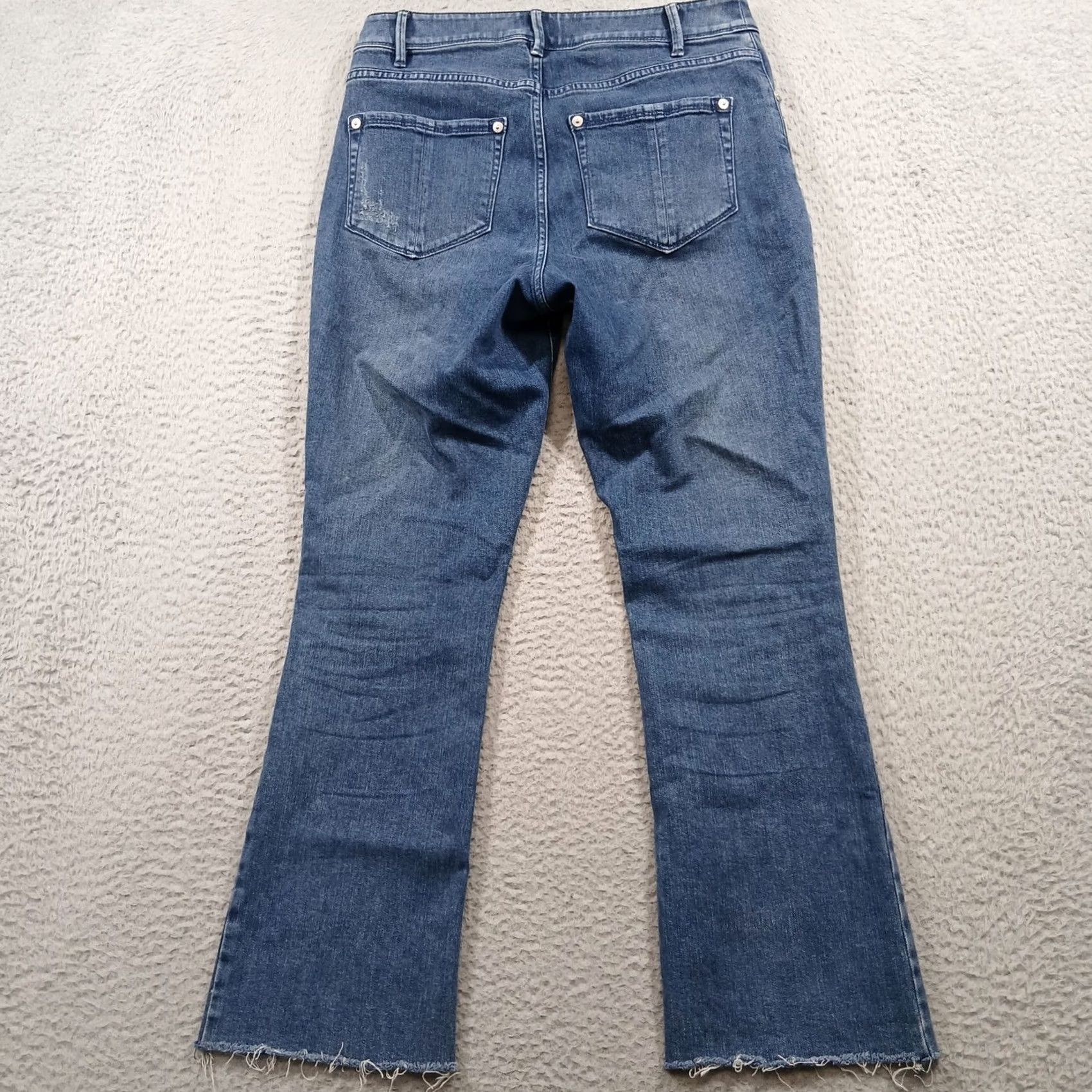 J. Jill VINTAGE J.Jill Kick-Flare Ankle Jeans 4 Blue Cotton Blend Raw Hem Coolmax [Used] Size 27" / US 4 / IT 40 - 3 Thumbnail