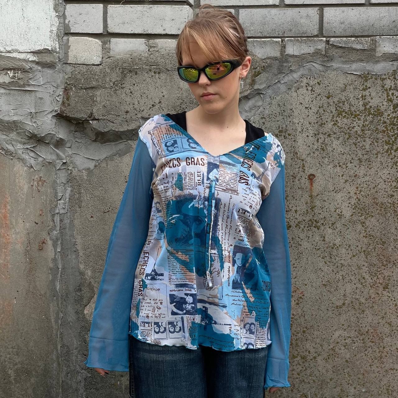 Japanese Brand × Vintage Vintage Japanese Style Long-sleeve T-shirts Avantgarde Y2K Size L / US 10 / IT 46 - 1 Thumbnail