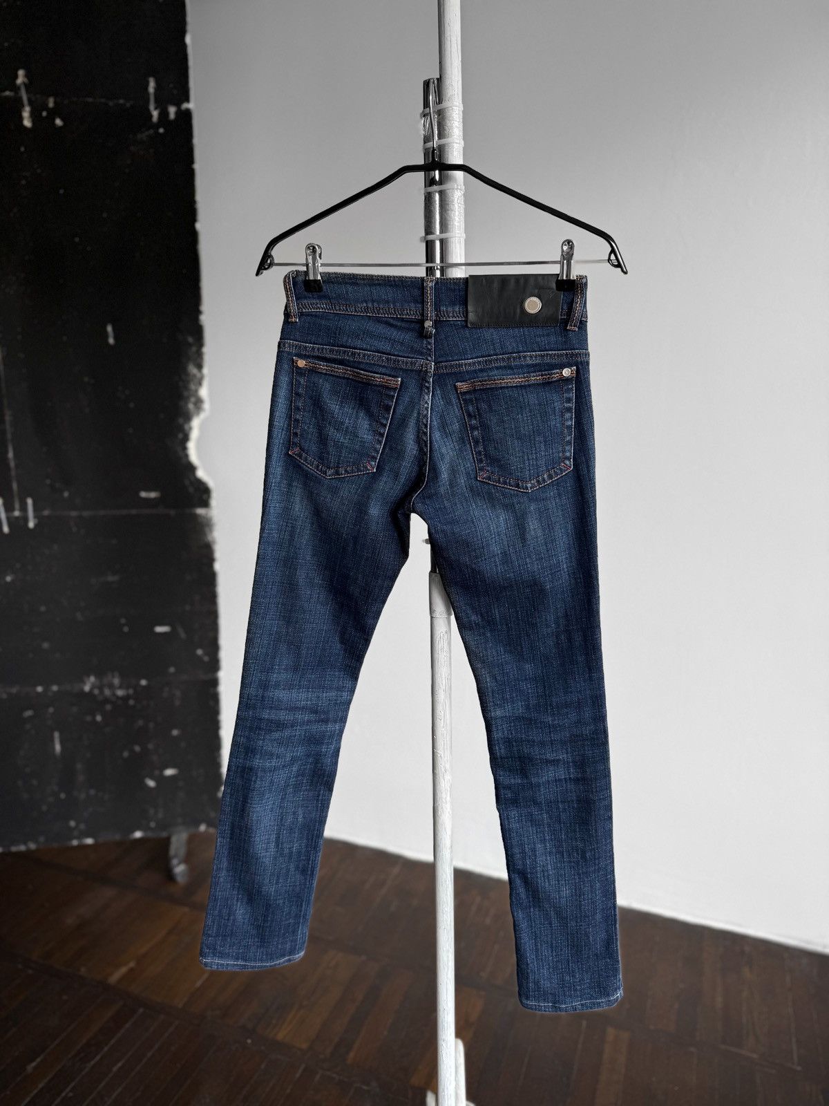 Designer High Couture Womens Italy Slim Fit Blue Denim Jeans Zipper Size 27" / US 4 / IT 40 - 2 Thumbnail