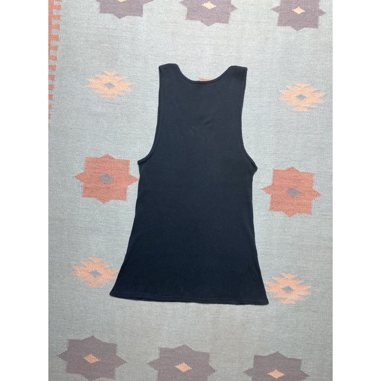 Fruit Of The Loom VINTAGE Fruit of the Loom ribbed tank top beater shirt black goth grunge soft cotton XL shirt Mens Size US XL / EU 56 / 4 - 4 Thumbnail