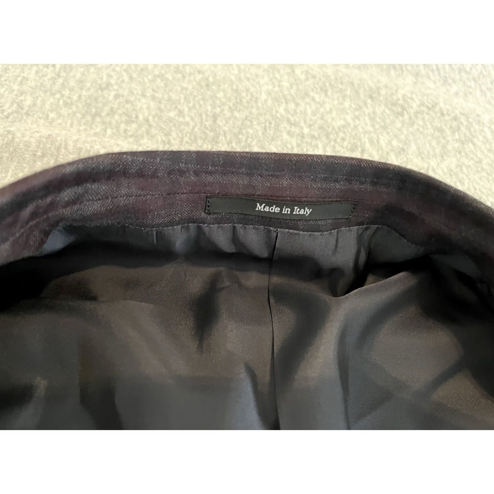 Ermenegildo Zegna Ermenegildo Zegna Trofeo Blazer Jacket Mens 44L Wool Dark Purple Check Long Two-Button Jacket Coat Blazer Mens 44 Dark Purple Wool Blazer Size 44R - 4 Thumbnail
