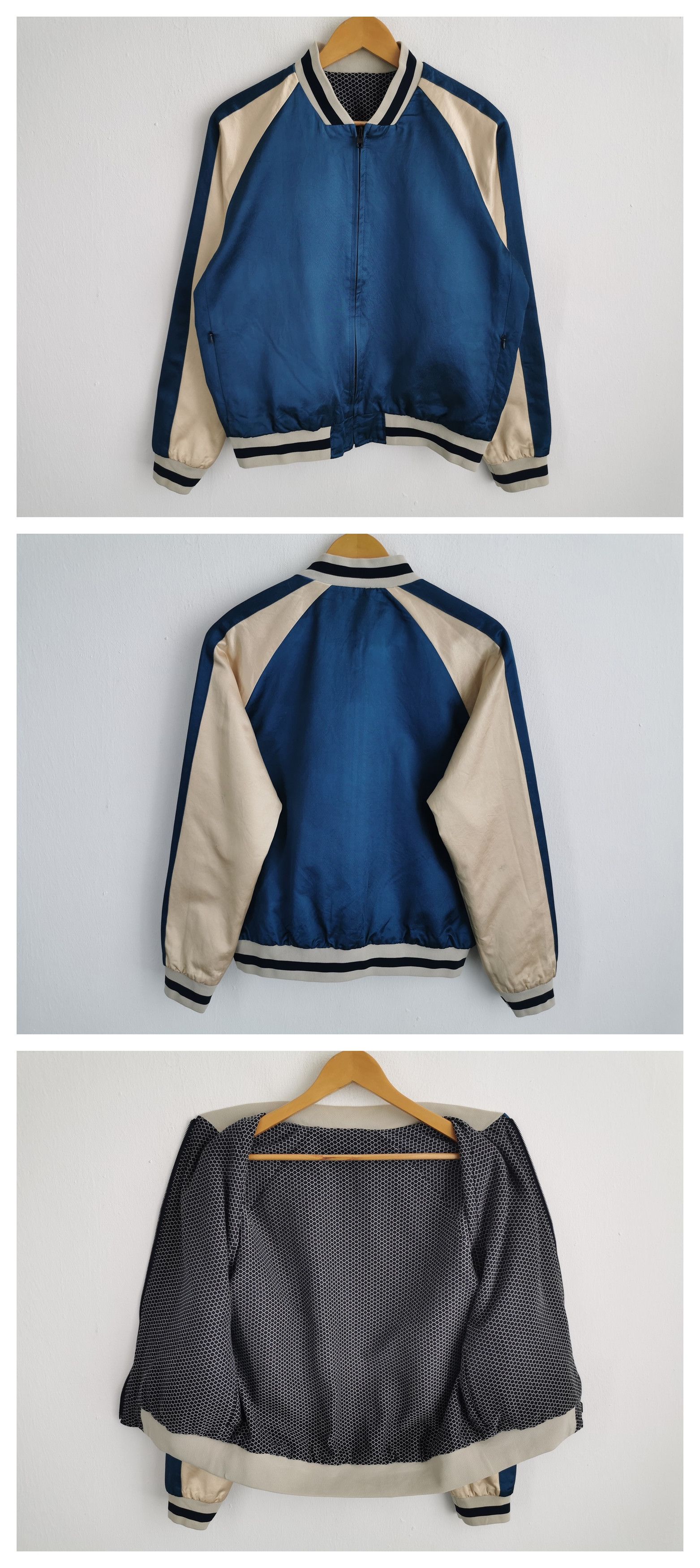 FACTOTUM Factotum Honey Comb Reversible Bomber Jacket Made In Japan Size US S / EU 44-46 / 1 - 2 Thumbnail
