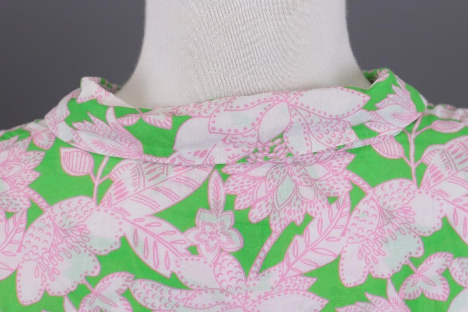 Designer Emily Van Den Bergh Green Floral V-Neck Blouse Shirt Size 42 Size M / US 6-8 / IT 42-44 - 12 Thumbnail