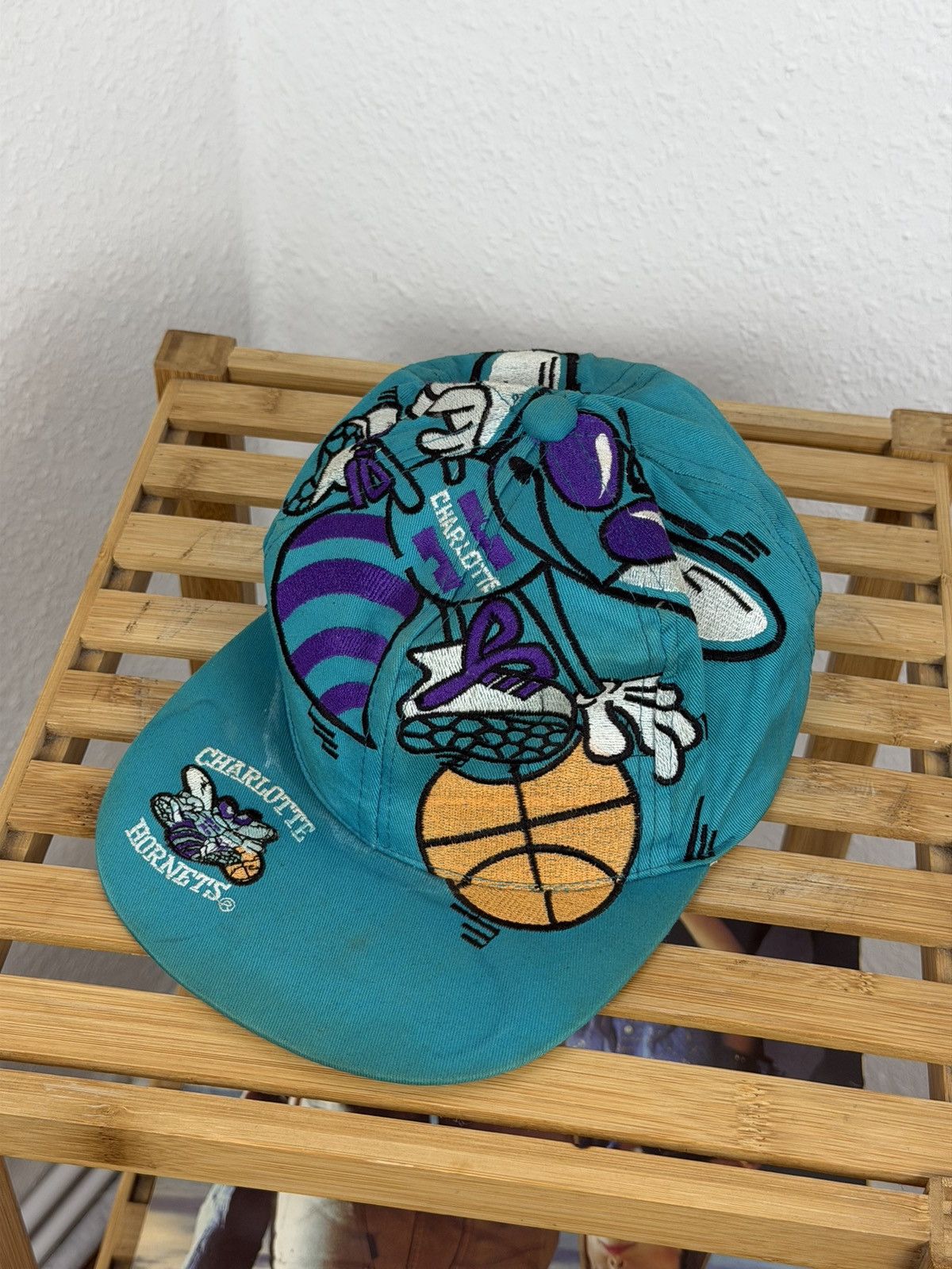The Game Vintage Charlotte Hornets Hat Big Logo Snapback Cap 90s NBA Size ONE SIZE - 4 Thumbnail