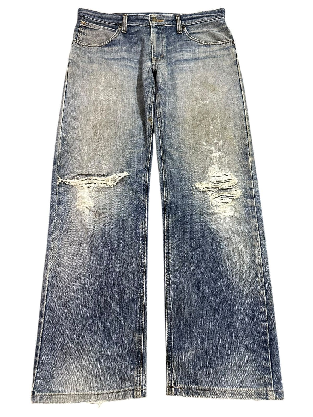 Edwin Edwin XV Exclusive Vintage Blue Faded Wash Distressed Jeans Size US 35 - 1 Thumbnail