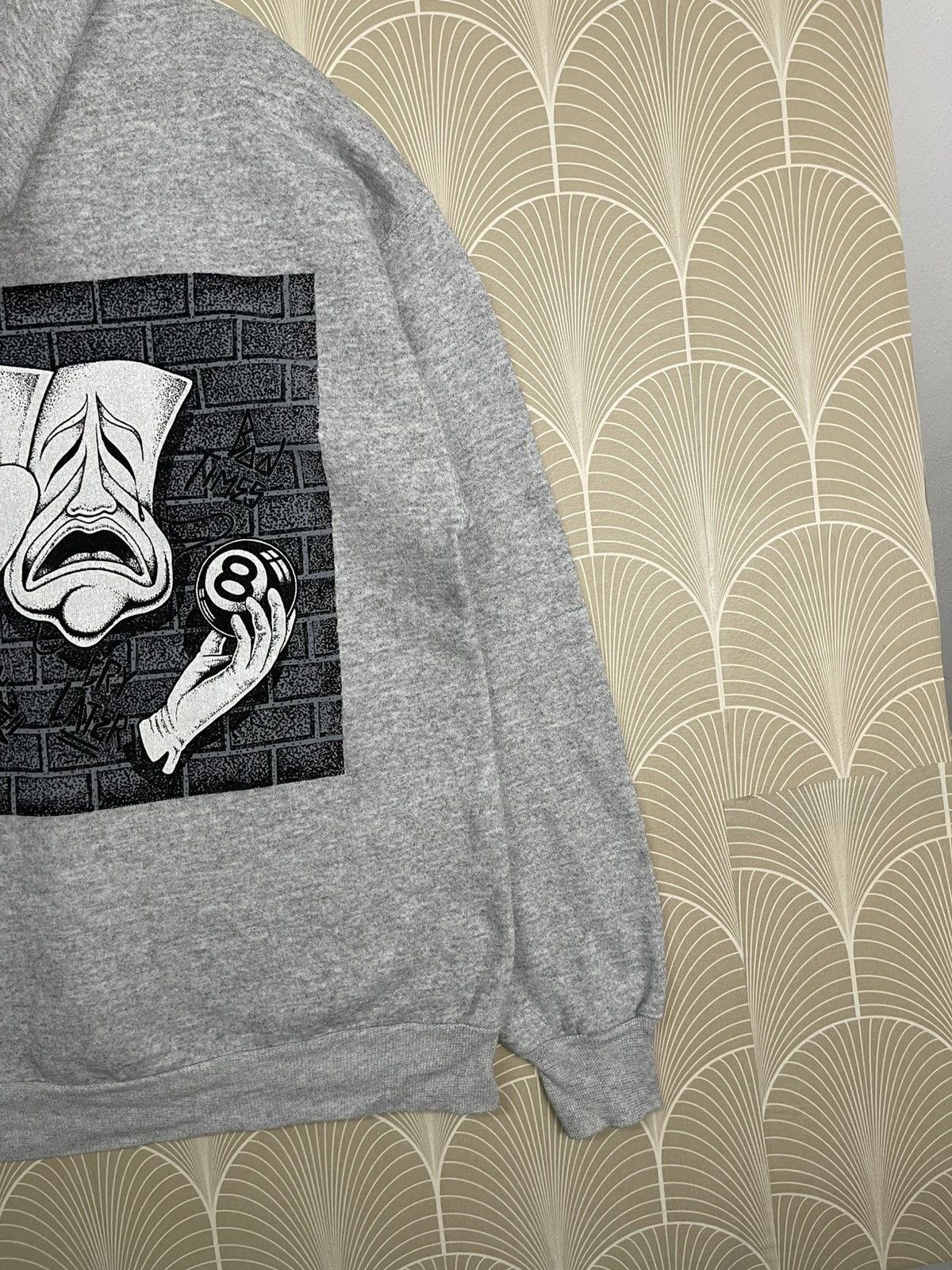 Vintage 🎱90s GONZALES GRAPHIC “SMILE NOW CRY LATER” HOODIE 8 BALL Size US XL / EU 56 / 4 - 3 Thumbnail
