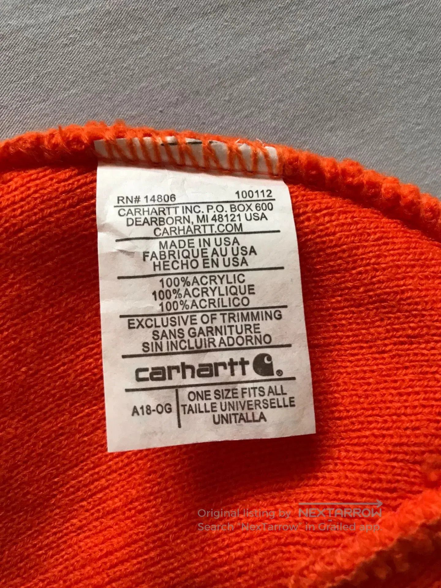 Carhartt Carhartt A18 OG Orange Knit Beanie. Size ONE SIZE - 8 Thumbnail