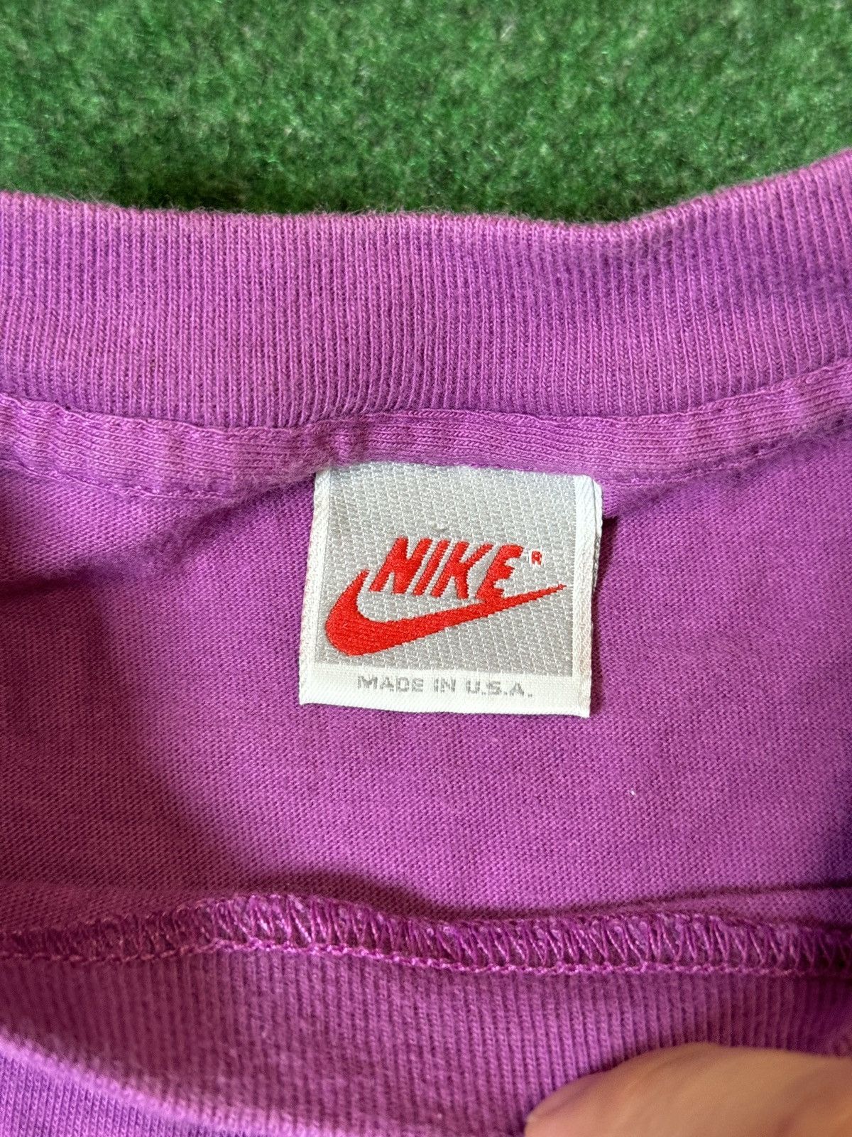 Nike × Vintage Vintage 80s 90s Nike Purple Single Stitch Gray Tag T Shirt Size US XL / EU 56 / 4 - 3 Thumbnail