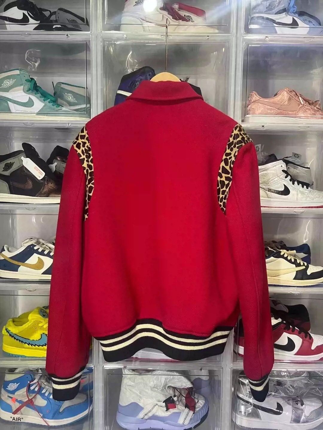 Saint Laurent Paris saint laurent Red Fur Leopard Print Baseball Jacket Size US M / EU 48-50 / 2 - 2 Thumbnail