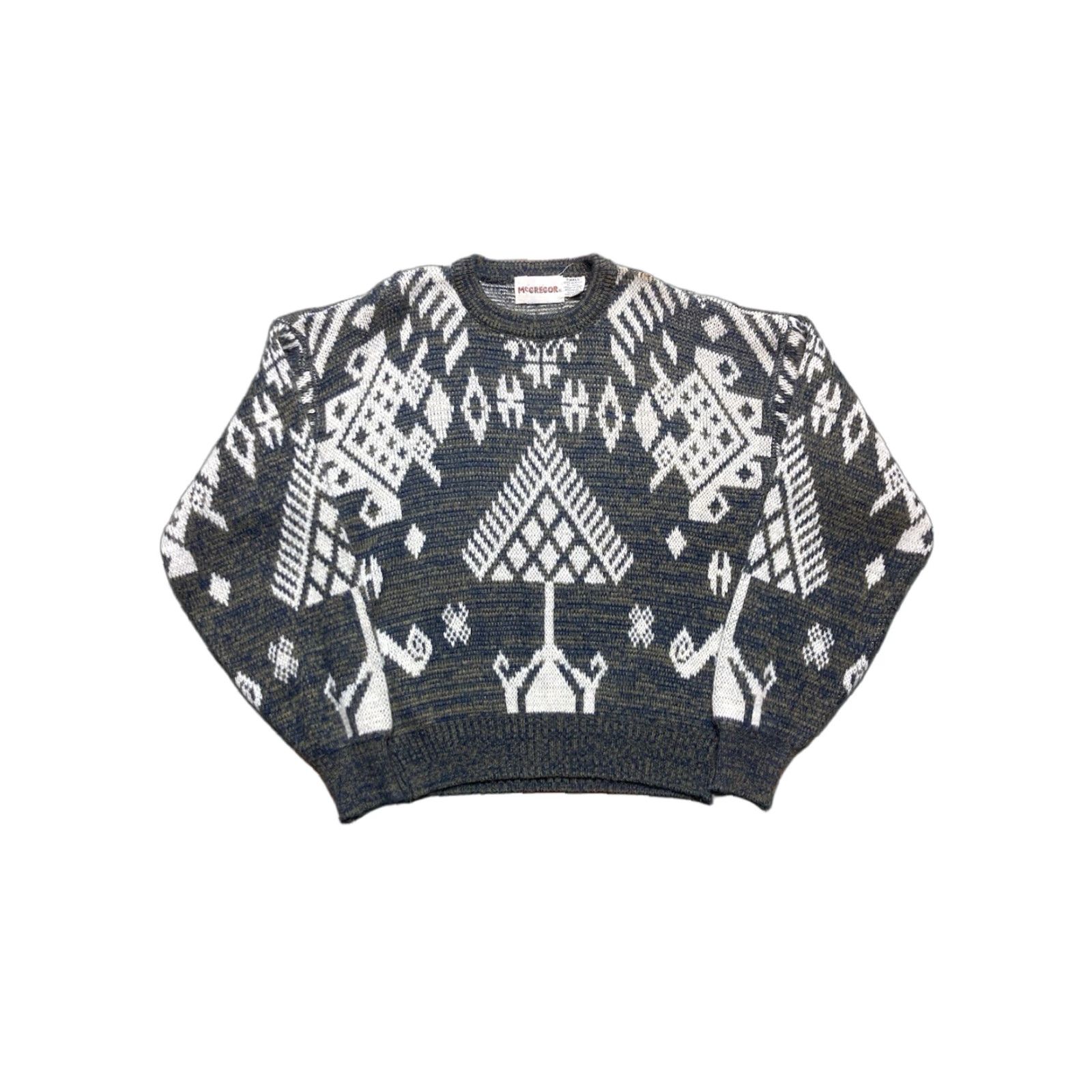 McGregor VINTAGE McGregor Geometric Knit Sweater Pullover 80s Small Gray Men S Acrylic Knit Geometric 80s Mens Size US S / EU 44-46 / 1 - 1 Thumbnail
