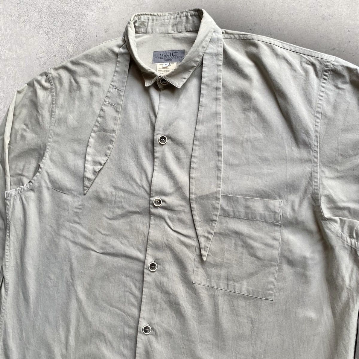 image of Vintage Gothic Yohji Yamamoto Homme Shirt in Beige, Men's (Size Medium)