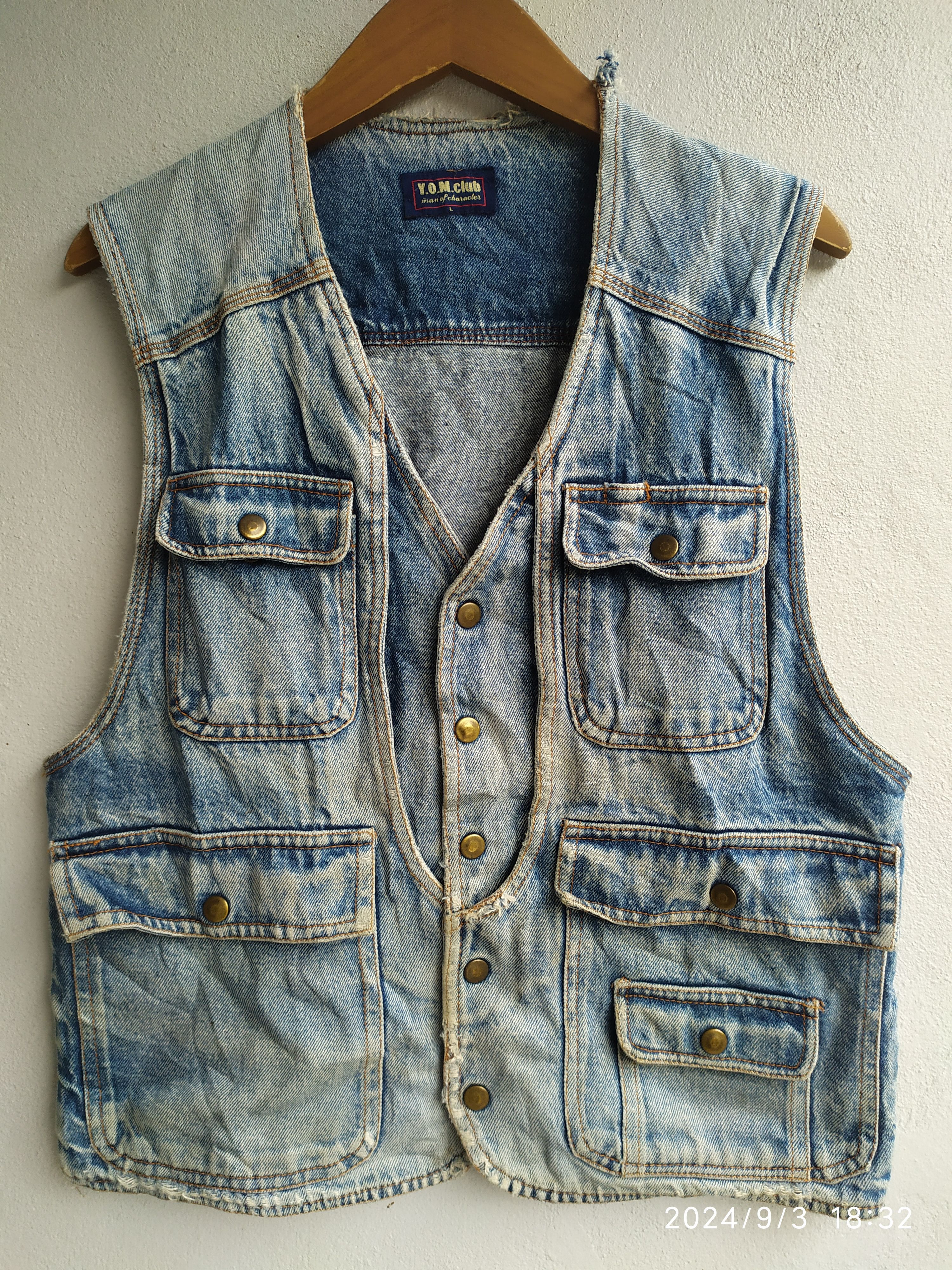 Japanese Brand × Vintage Japanese Y.OM club jeans vest Size US M / EU 48-50 / 2 - 1 Thumbnail