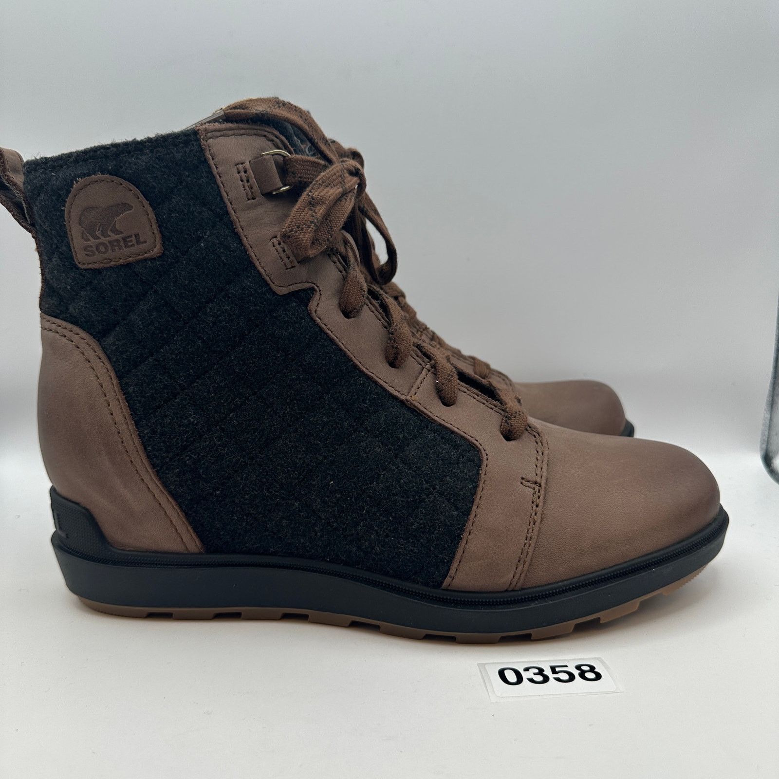 SOREL SOREL Women's 11 Evie II Lace Plus WP Tobacco/Black Boots Size US 11 / IT 41 - 4 Thumbnail