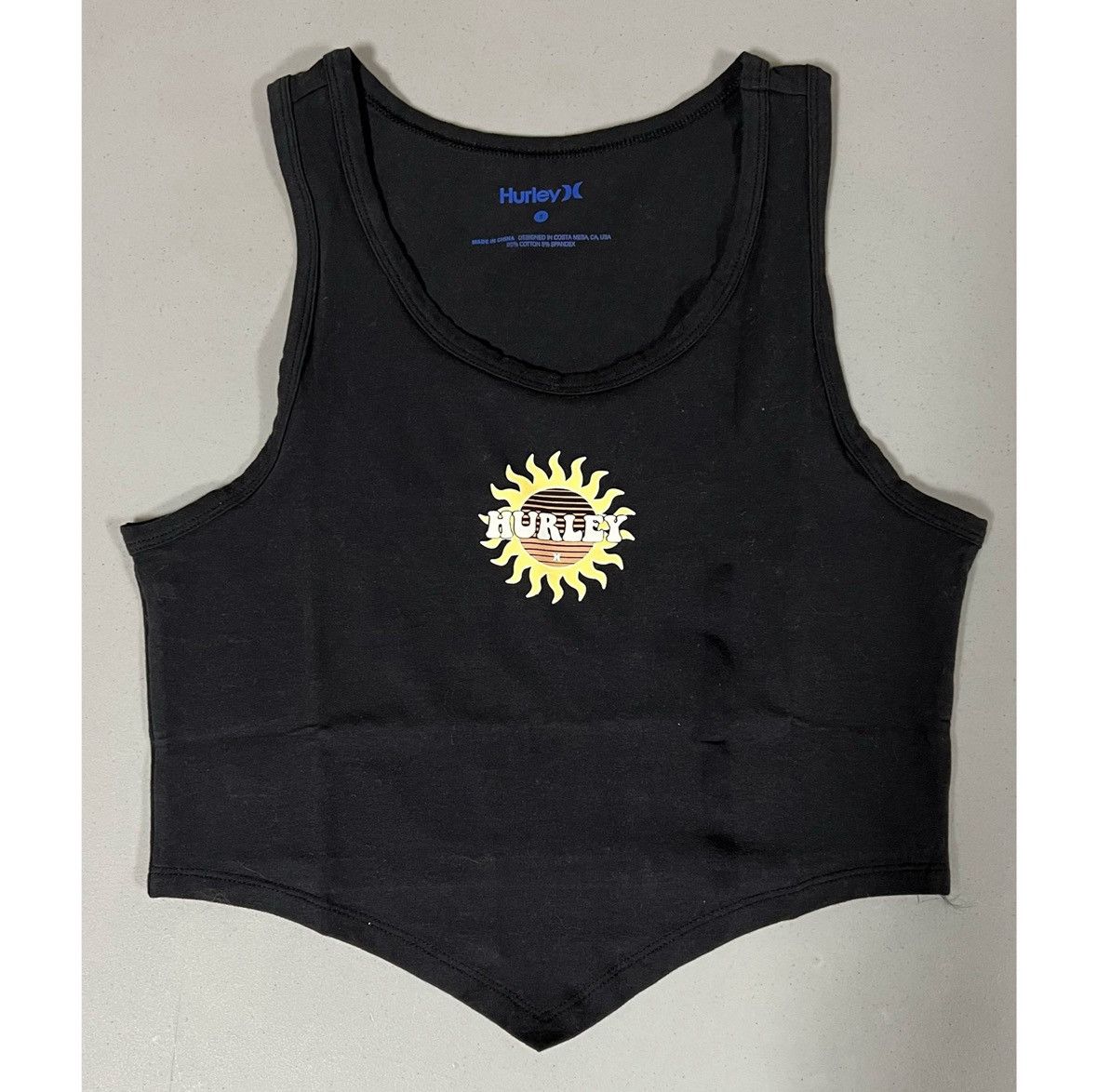 Hurley Hurley Black Sun Logo Graphic Tank Crop Top T-Shirt Size S ☀️ Size S / US 4 / IT 40 - 2 Thumbnail