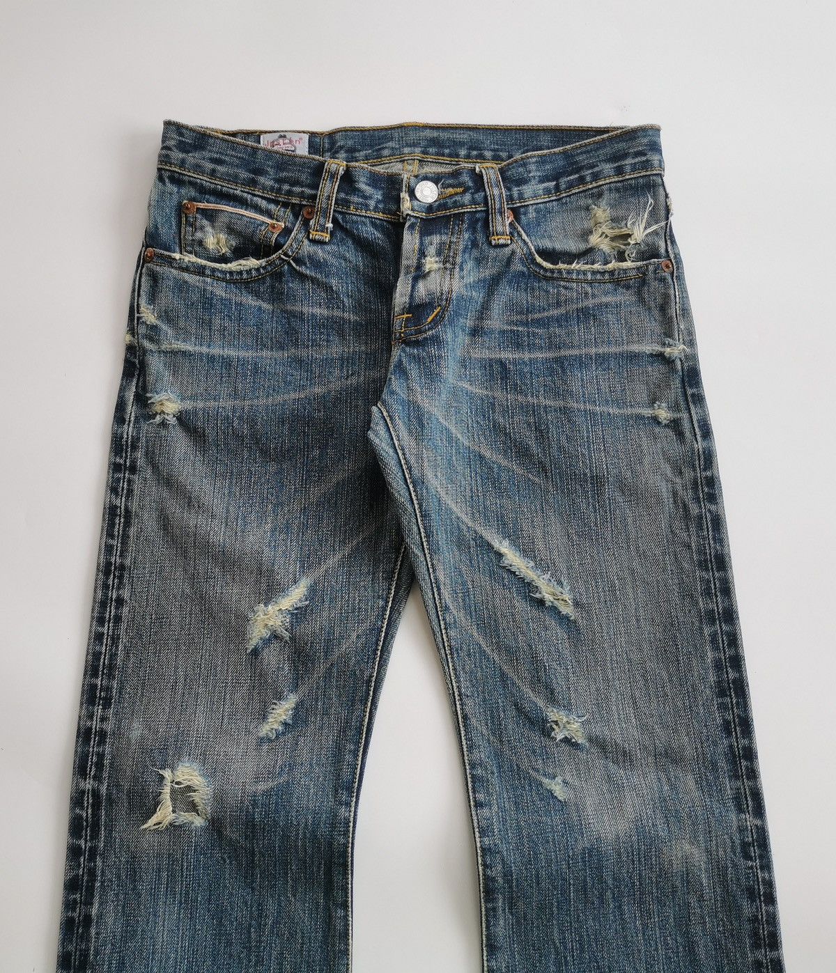 Japanese Brand Bootcut Selvedge Justin Brand Distressed Denim Jeans Size US 28 / EU 44 - 2 Thumbnail