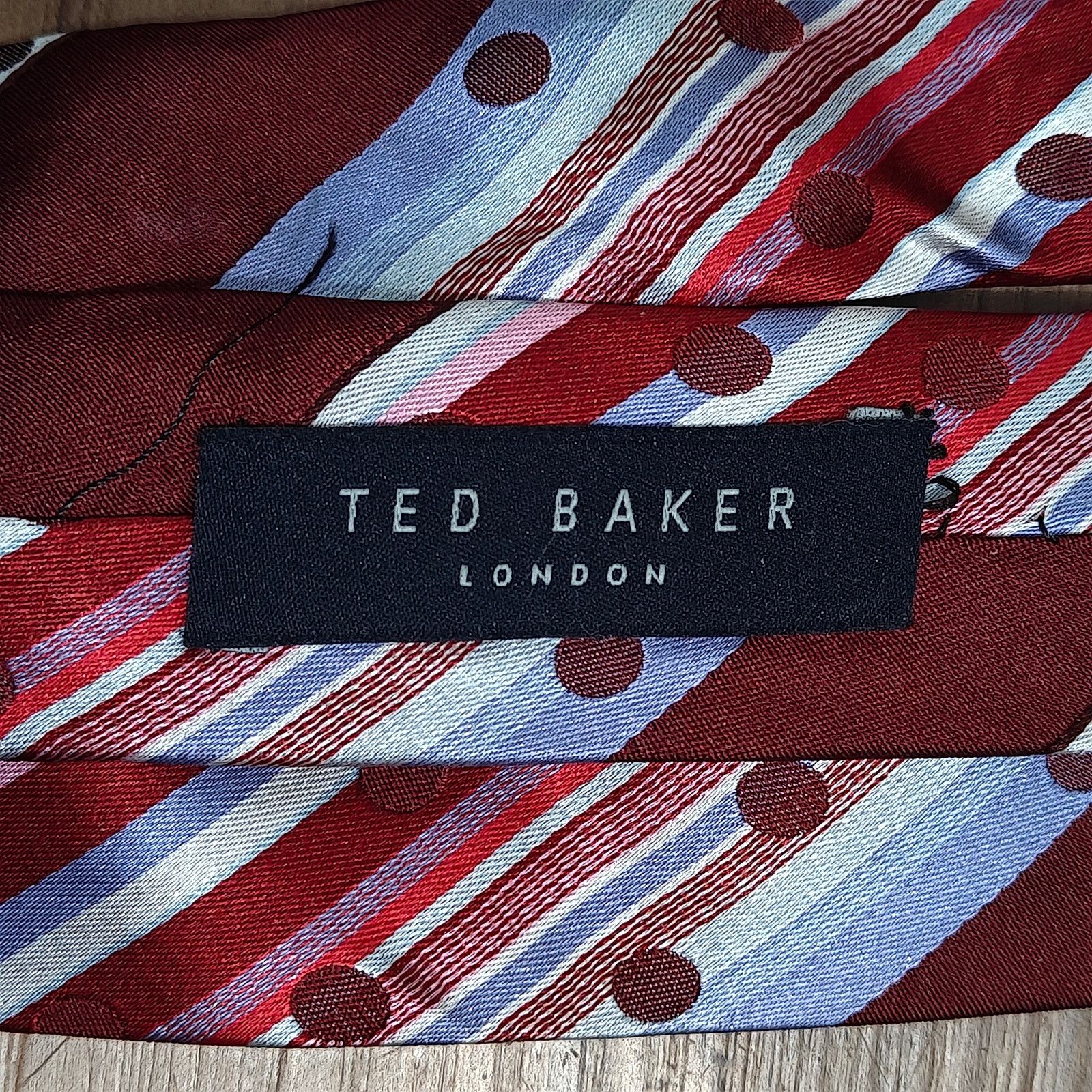 Ted Baker Ted Baker Mens Silk Designer Necktie Striped Tie Size ONE SIZE - 3 Thumbnail