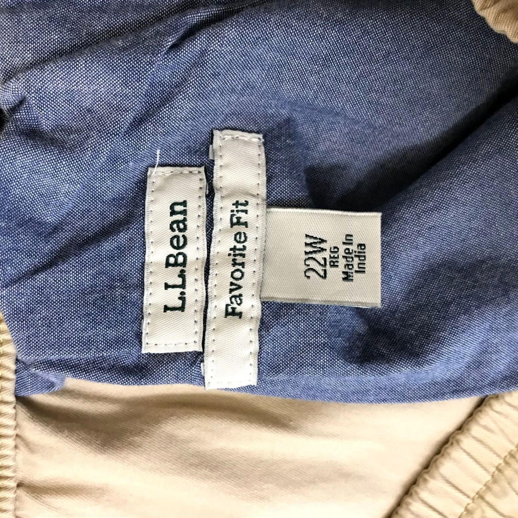 Vintage LL Bean Womens Tan Favorite Fit Elastic Waist Drawstring Pant Casual Comfort 22W Size 40" / US 18 - 7 Thumbnail