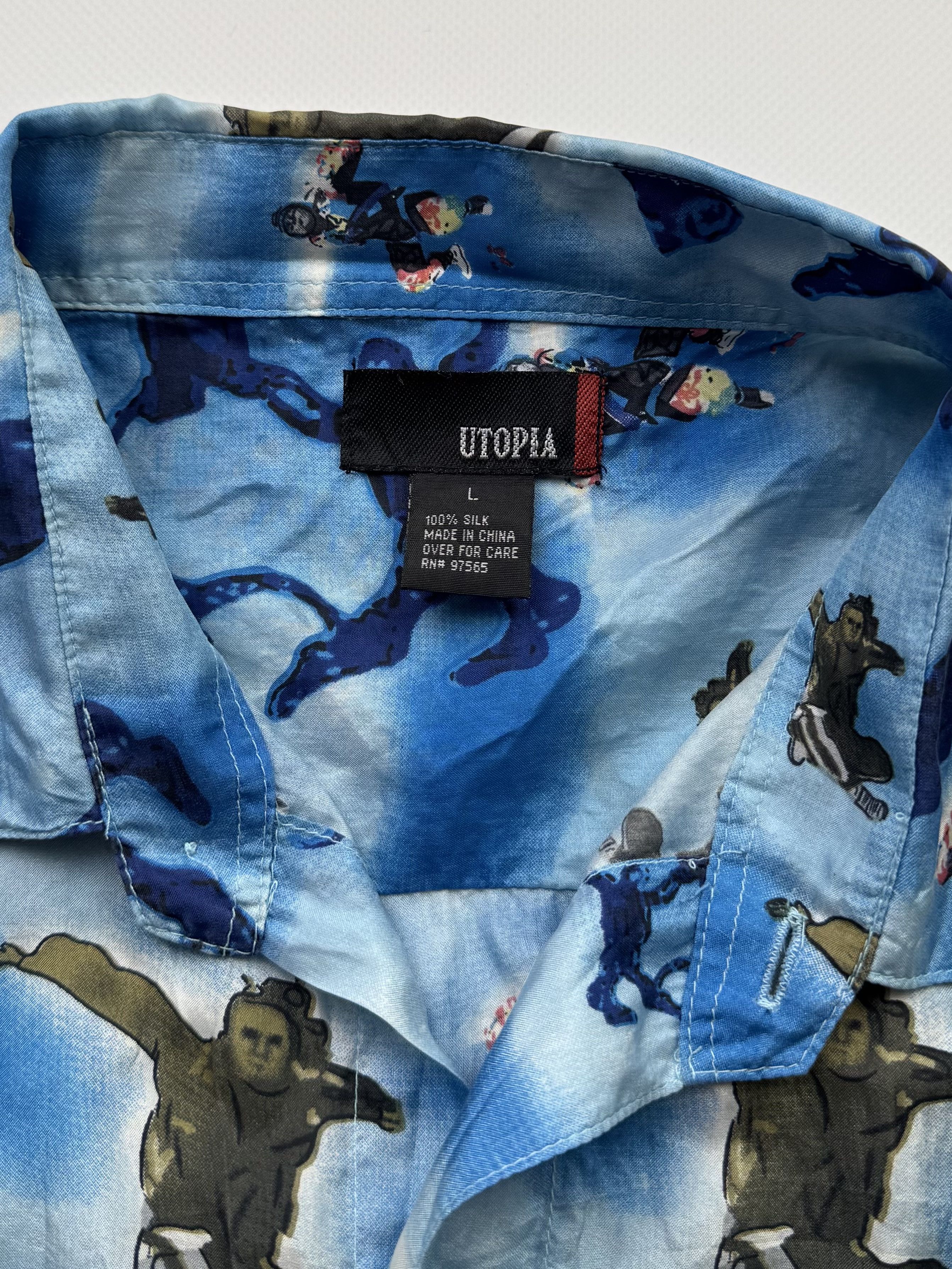 Japanese Brand Vintage Silk Shirt B762(V292)E2 Size US L / EU 52-54 / 3 - 4 Thumbnail